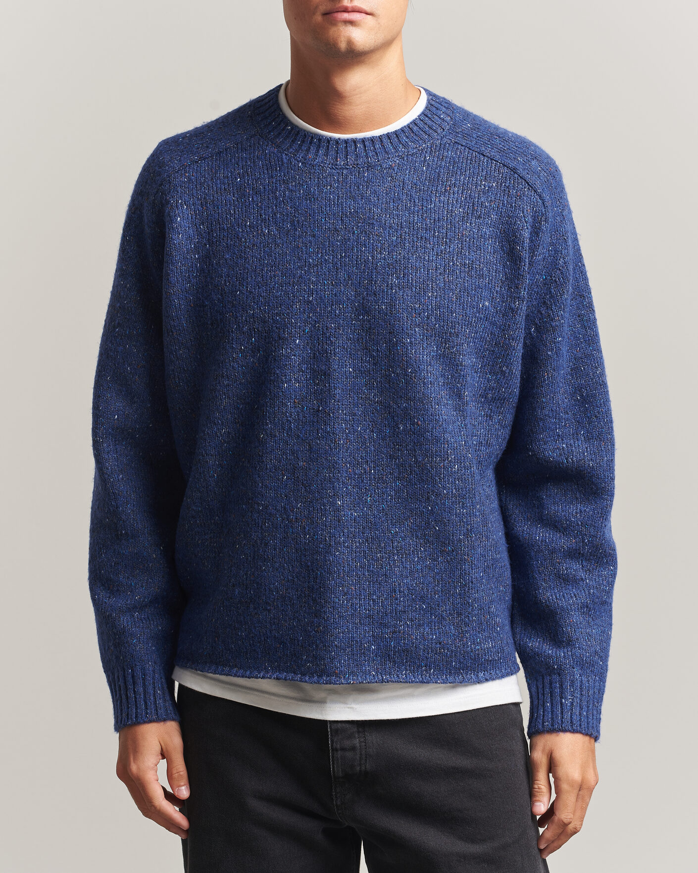 Mies | Puserot | NN07 | Jim Neps Wool Knitted Sweater Blue Ignition