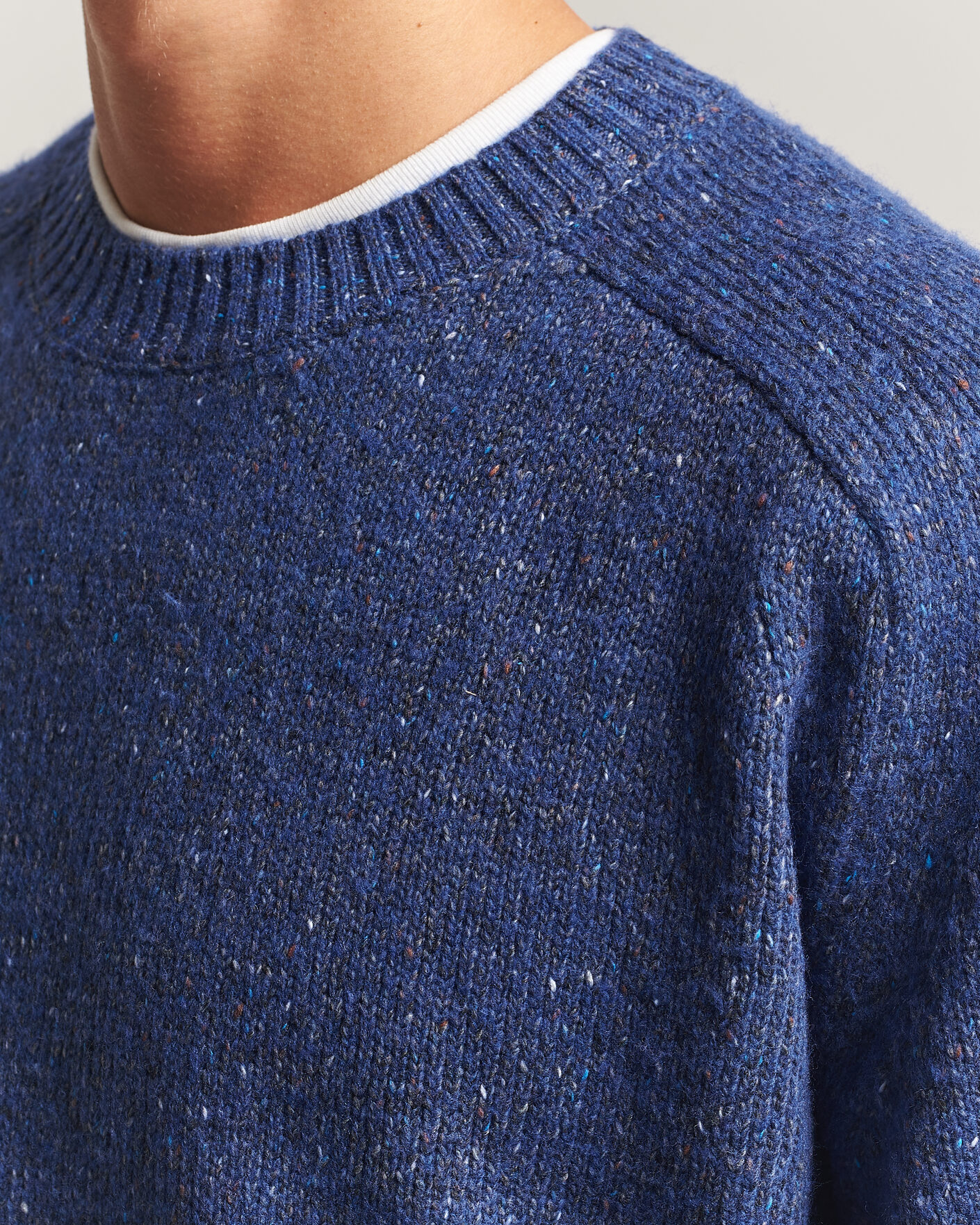 Mies | Puserot | NN07 | Jim Neps Wool Knitted Sweater Blue Ignition