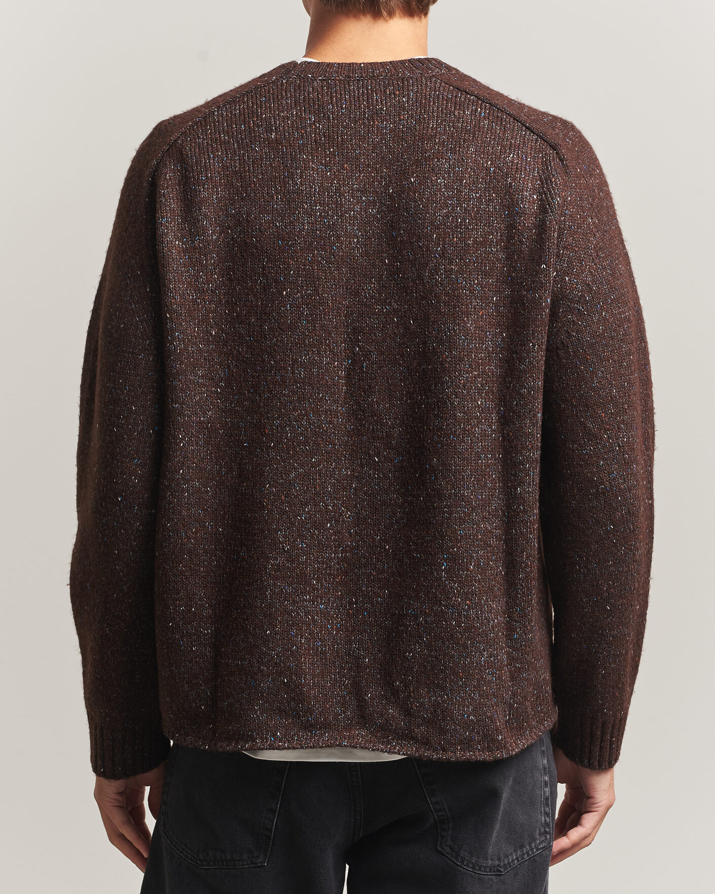 Mies | Puserot | NN07 | Jim Neps Wool Knitted Sweater Deep Truffle