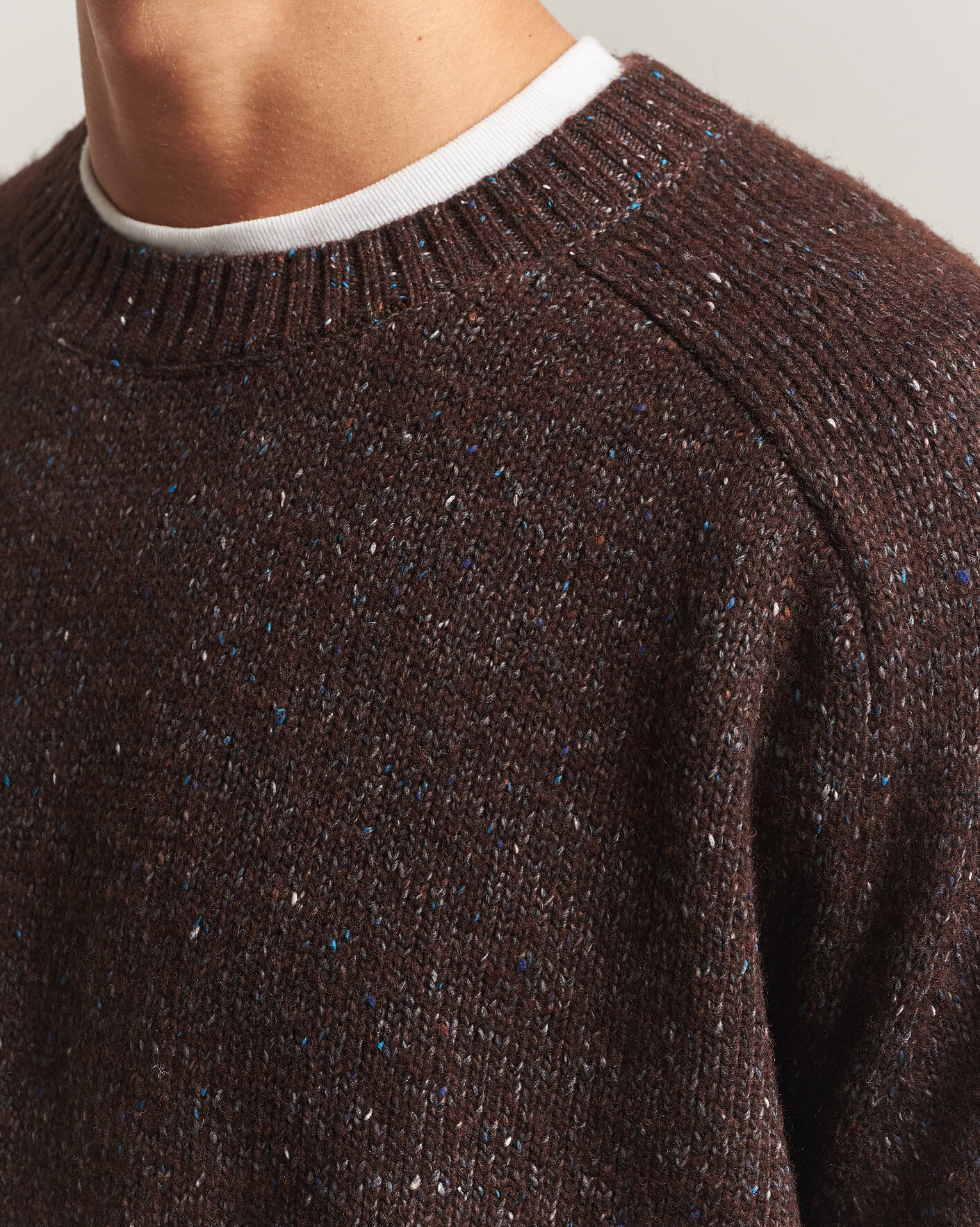 Mies | Puserot | NN07 | Jim Neps Wool Knitted Sweater Deep Truffle