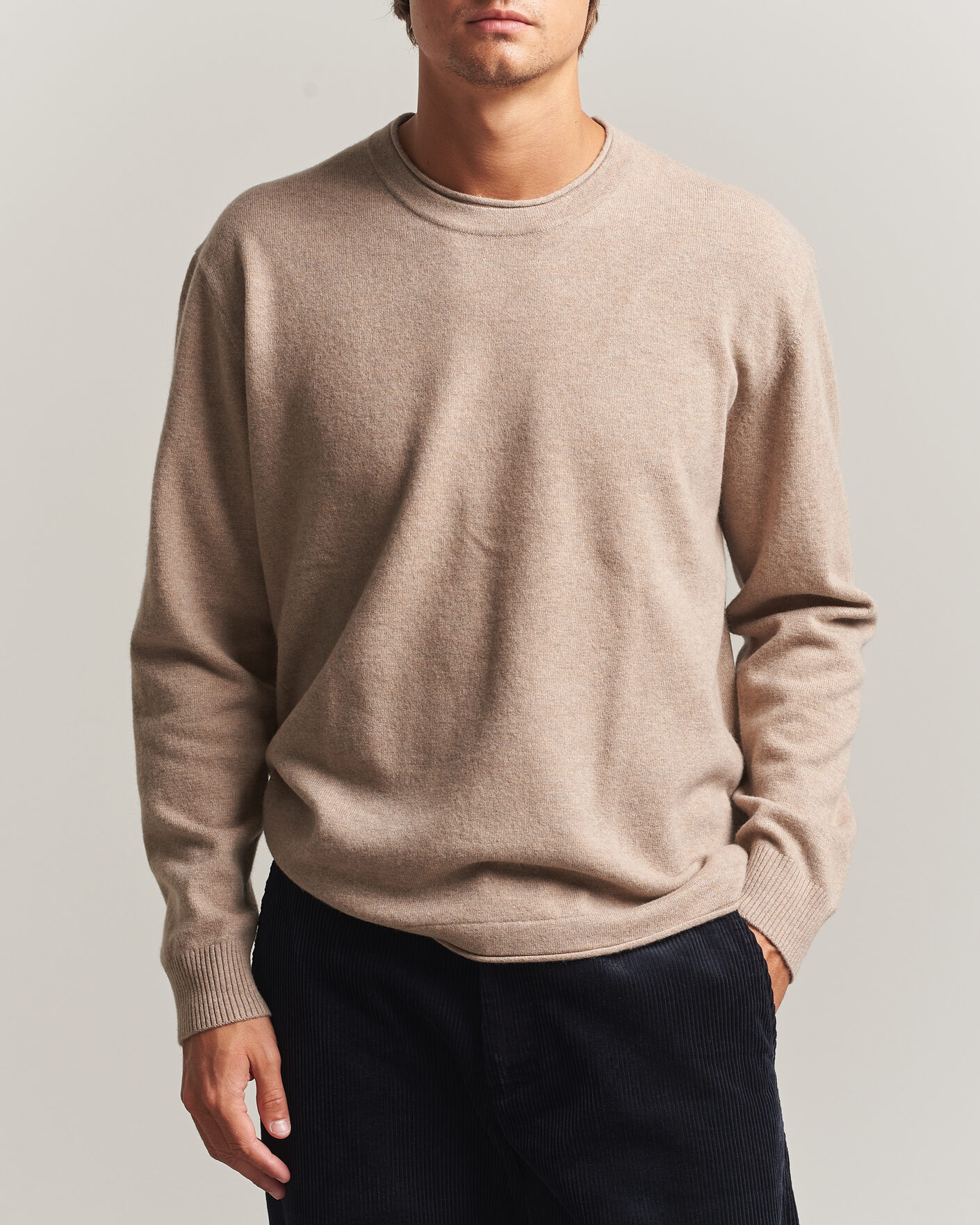Mies | Puserot | NN07 | Sammy Wool Knitted Sweater Clay Melange