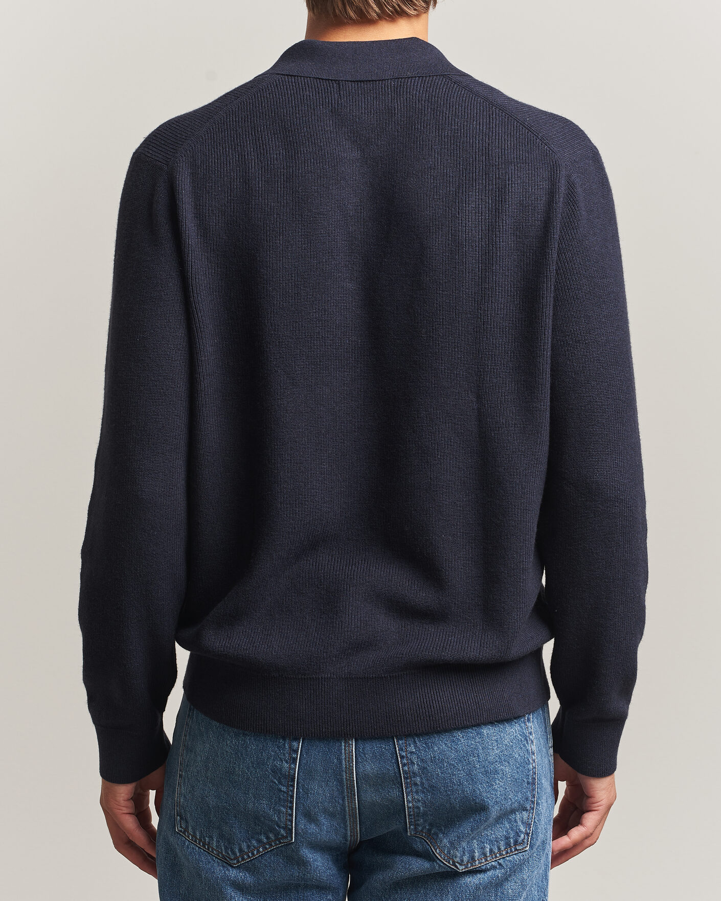 Mies | Puserot | NN07 | Hope Cotton/Cashmere Rib Knitted Polo Navy