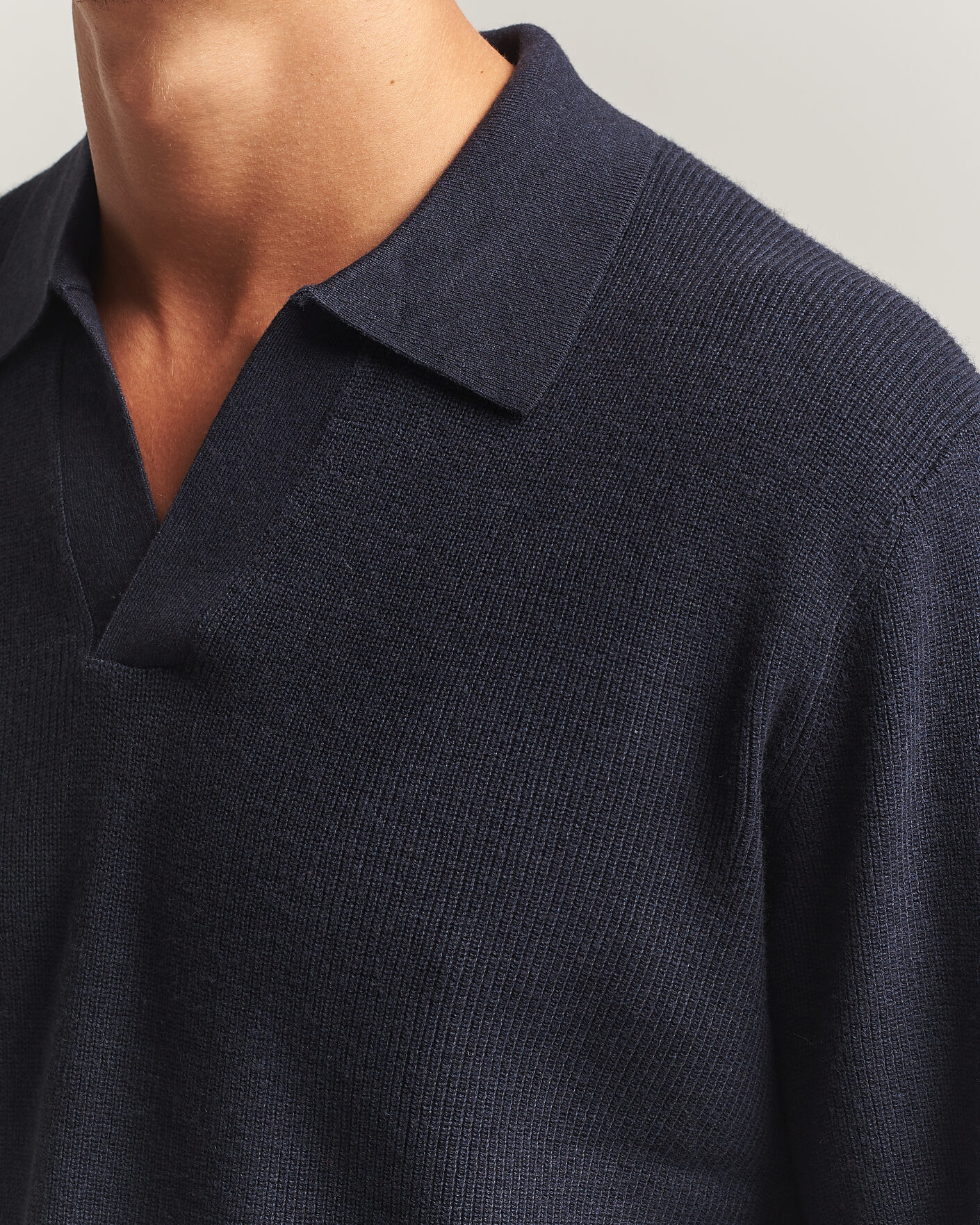 Mies | Puserot | NN07 | Hope Cotton/Cashmere Rib Knitted Polo Navy