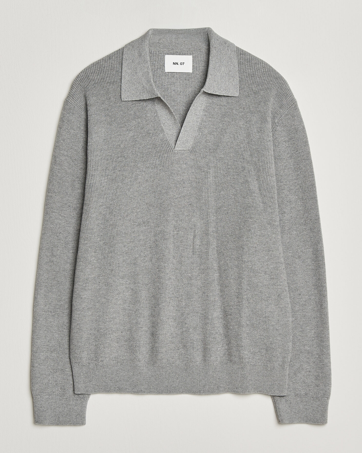 Mies | Puserot | NN07 | Hope Cotton/Cashmere Rib Knitted Polo Grey