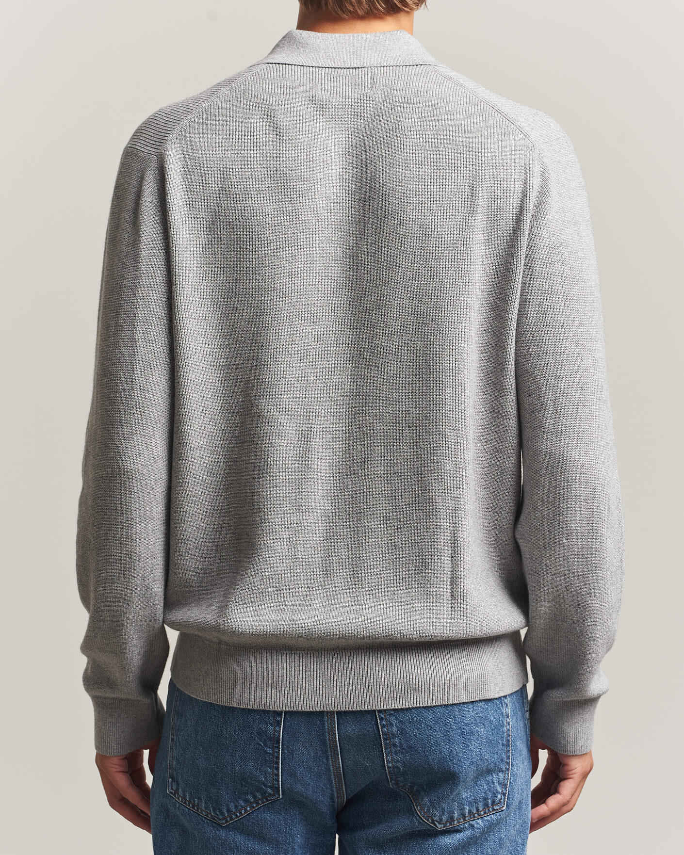 Mies | Puserot | NN07 | Hope Cotton/Cashmere Rib Knitted Polo Grey