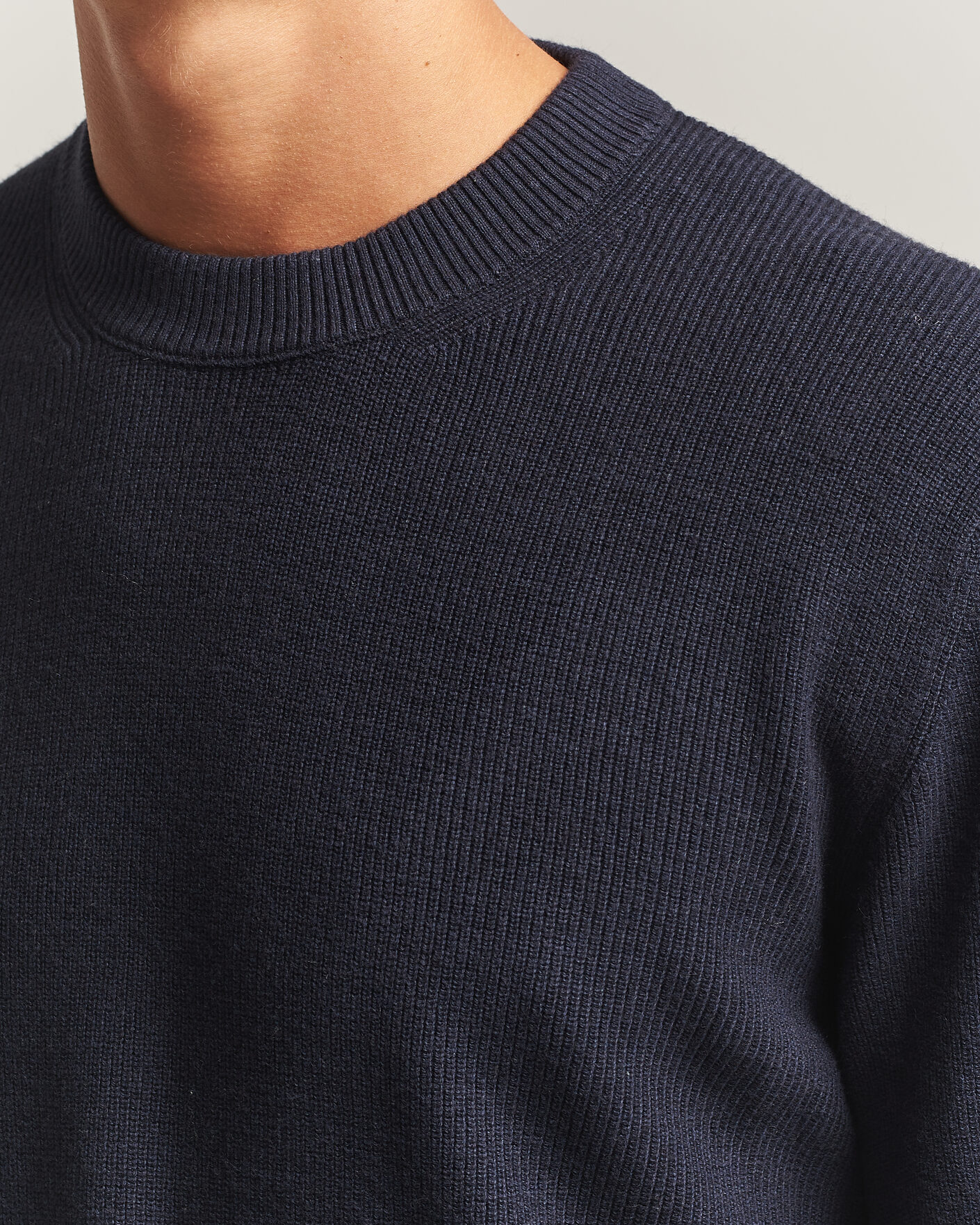 Mies | Puserot | NN07 | Hope Cotton/Cashmere Rib Knitted Sweater Navy