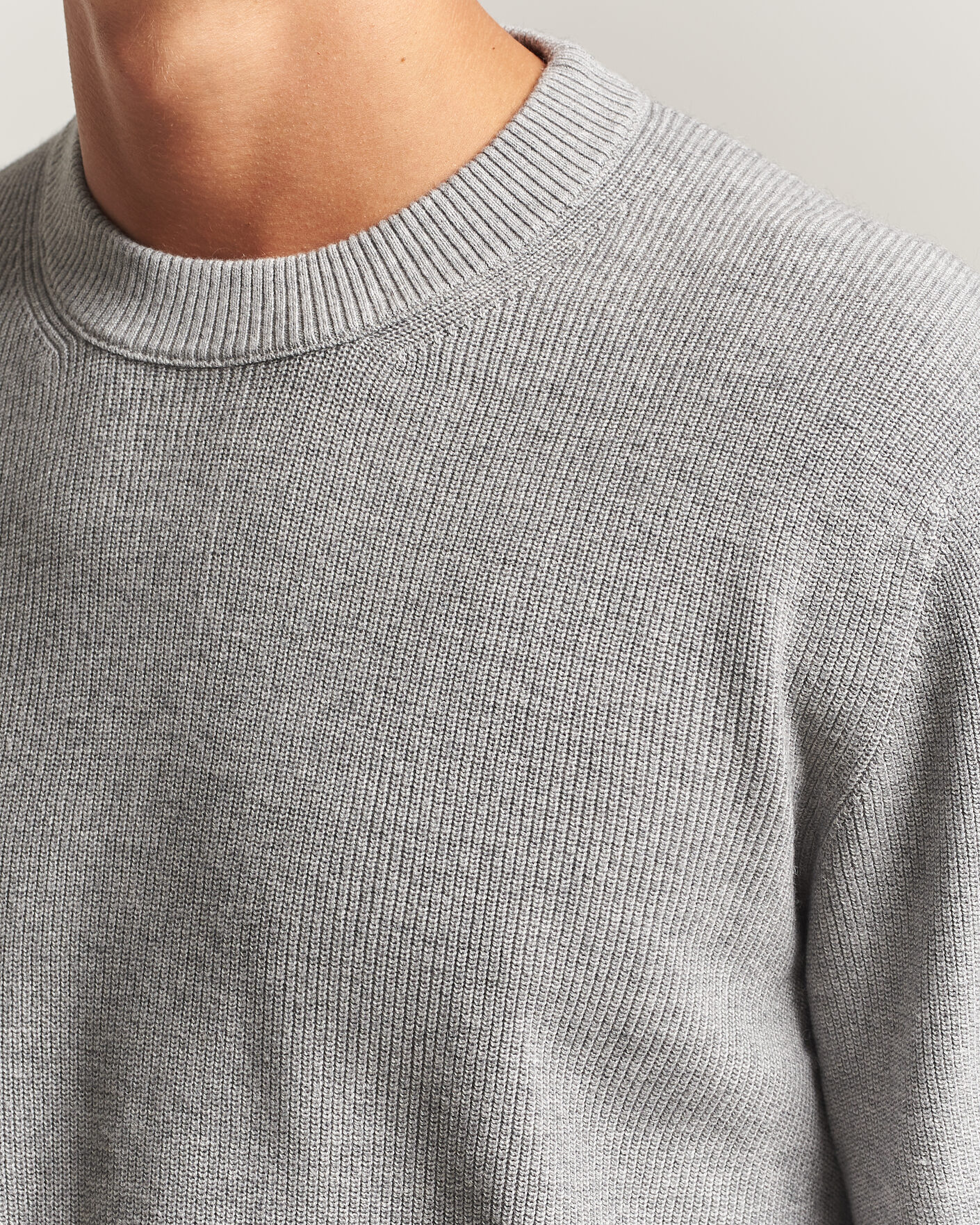 Mies | Puserot | NN07 | Hope Cotton/Cashmere Rib Knitted Sweater Grey