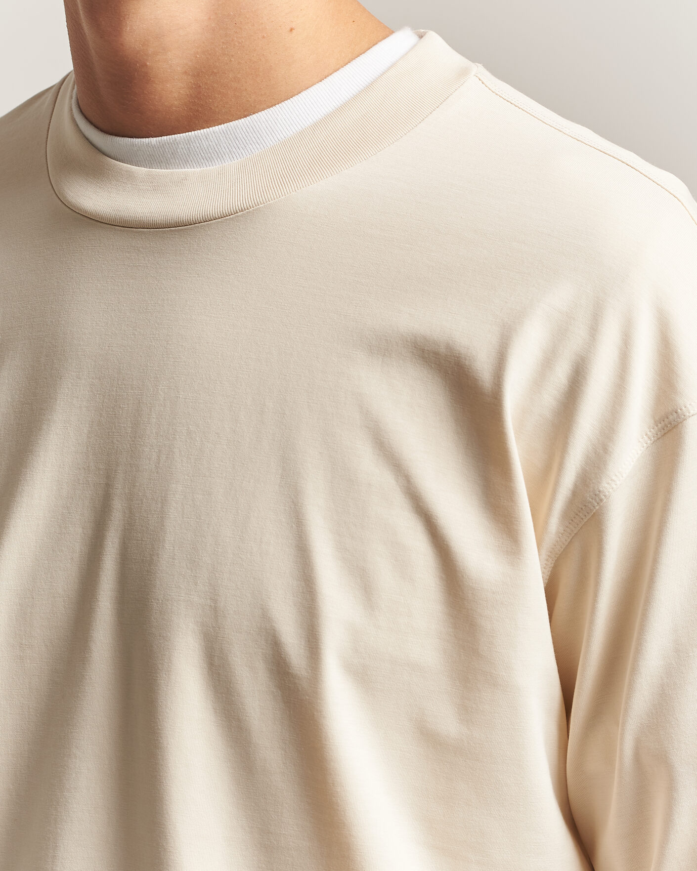 Mies | T-paidat | NN07 | Lionel Suvin Cotton Long Sleeve T-Shirt Ivory