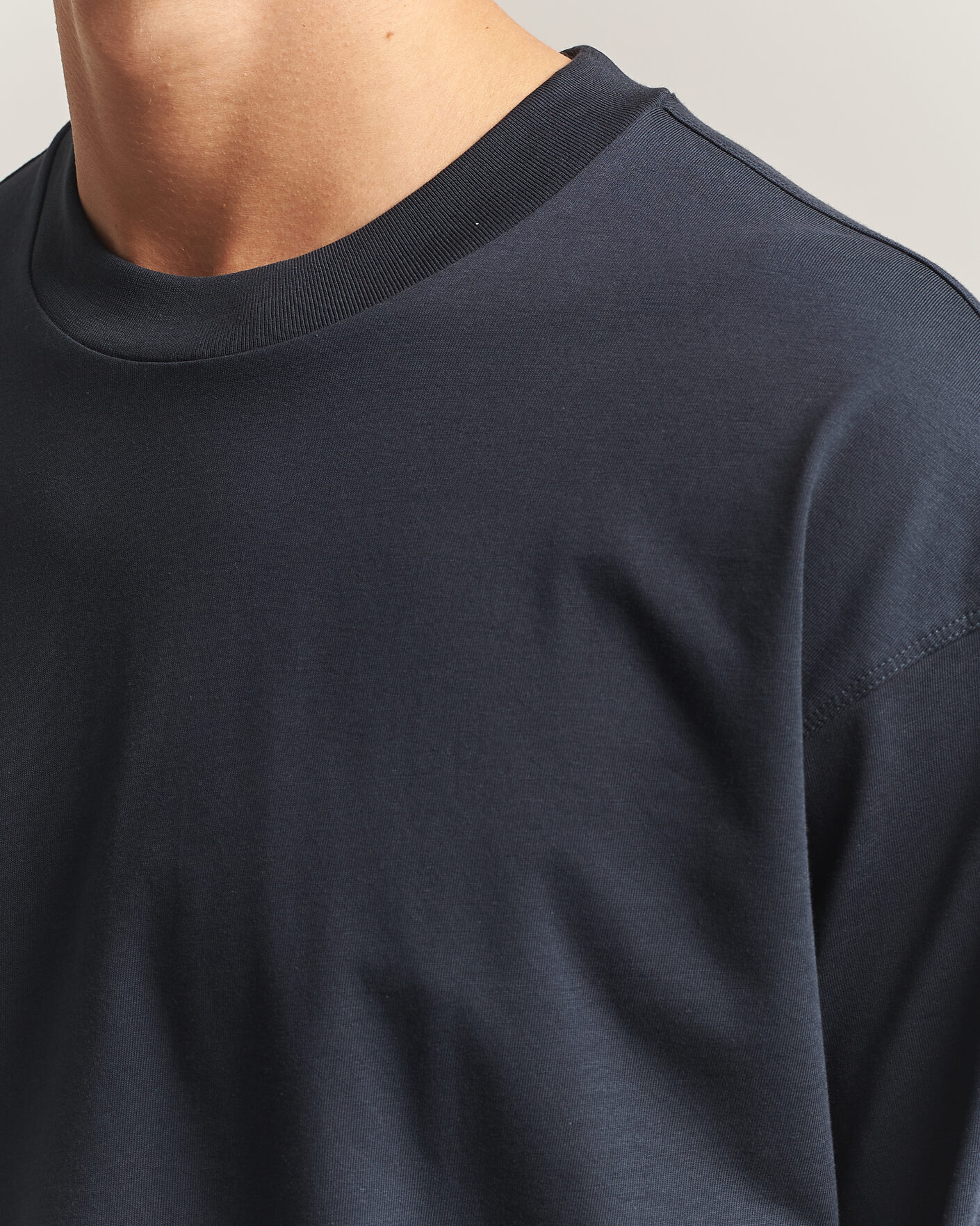 Mies | T-paidat | NN07 | Lionel Suvin Cotton Long Sleeve T-Shirt Deep Navy