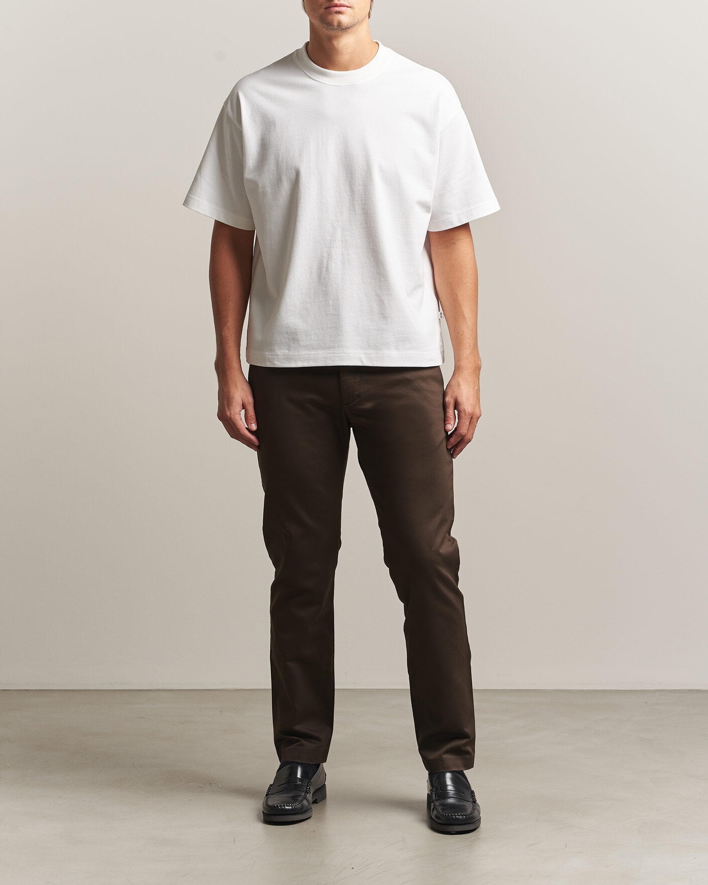 Mies | T-paidat | NN07 | David Heavy Crew Neck T-Shirt White