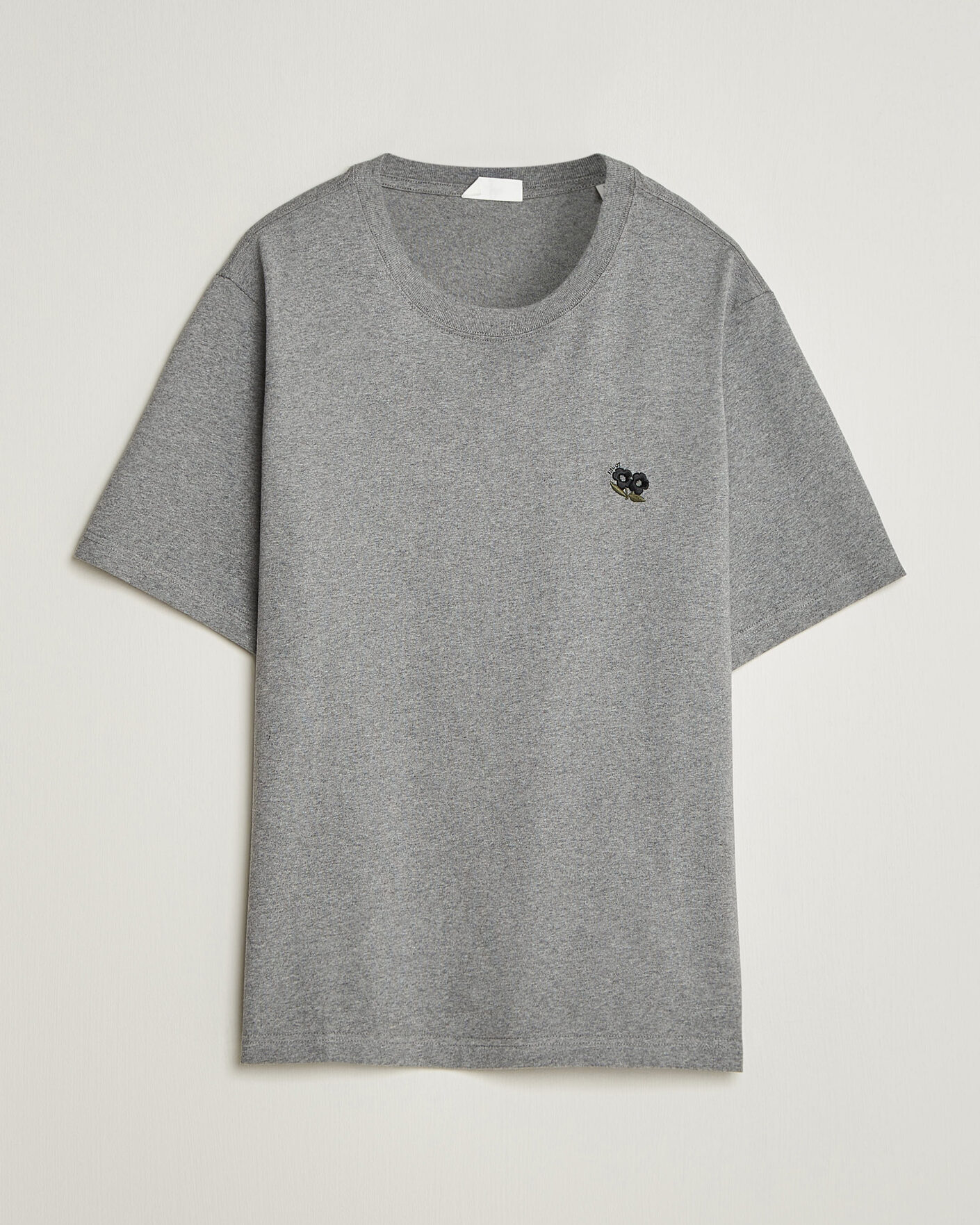 Mies | T-paidat | NN07 | Jett Embroidered Crew Neck T-Shirt Grey Melange