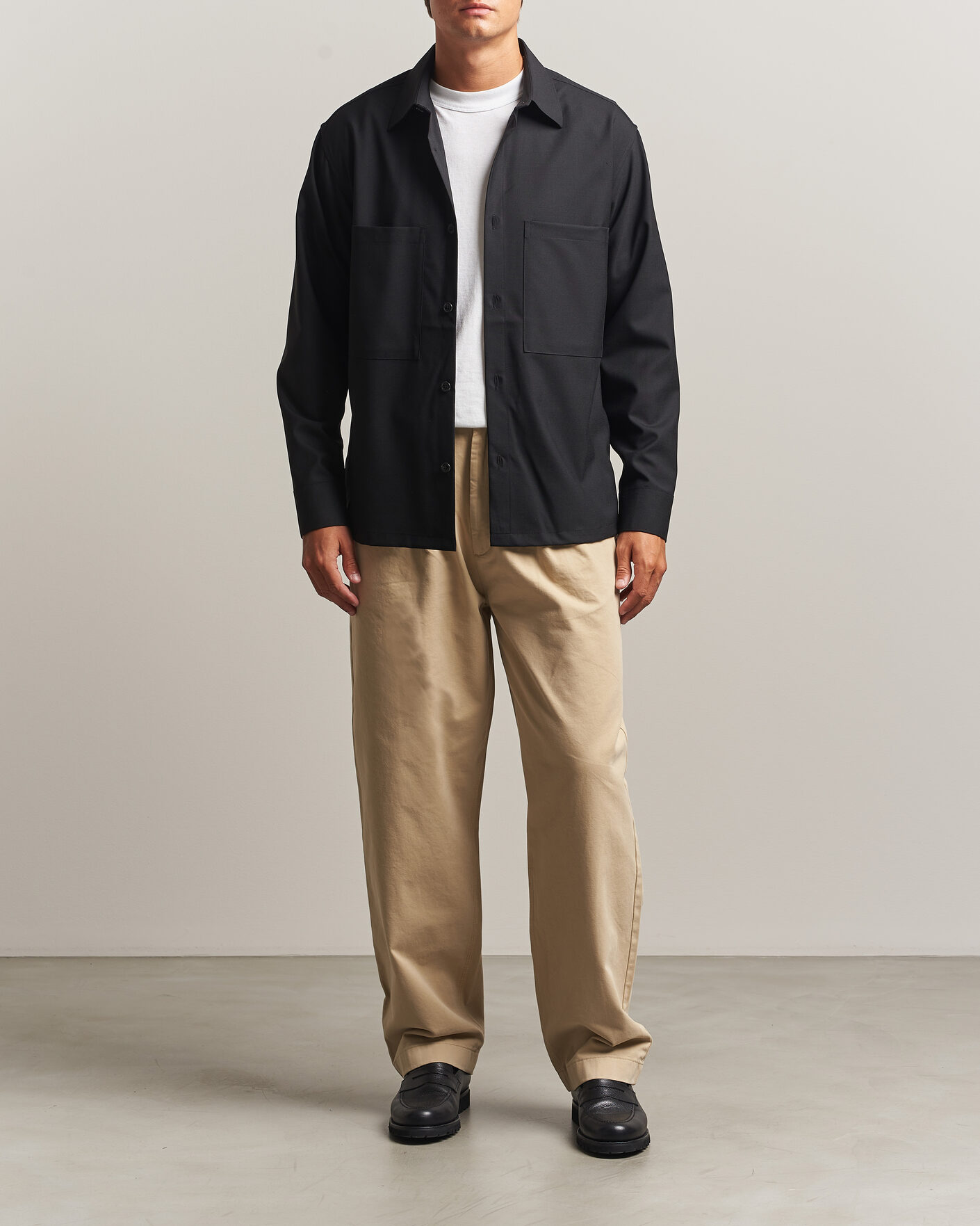 Mies | Kauluspaidat | NN07 | Freddy Wool Overshirt Black