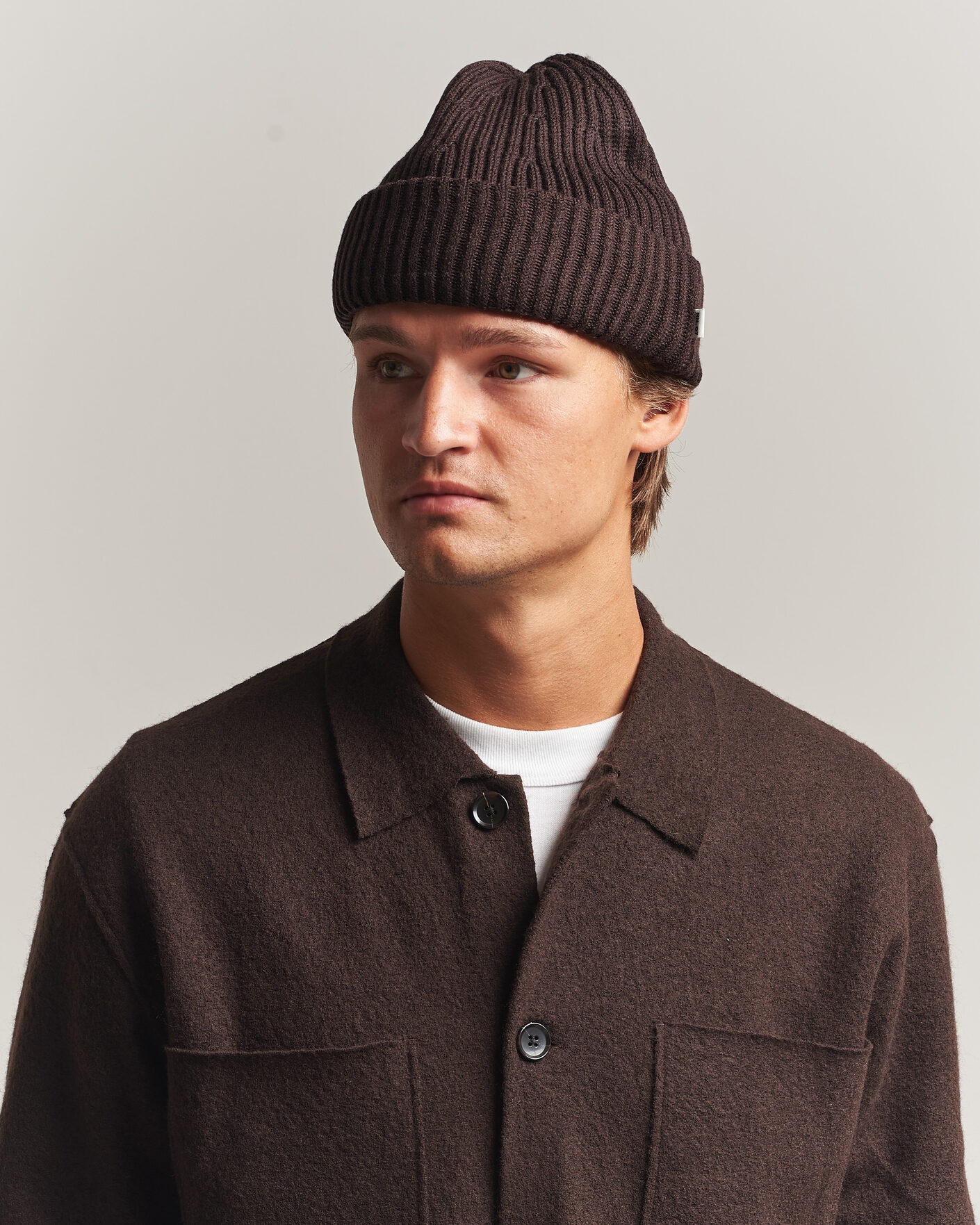 Mies | Pipot | NN07 | Wool Rib Hat Deep Truffle