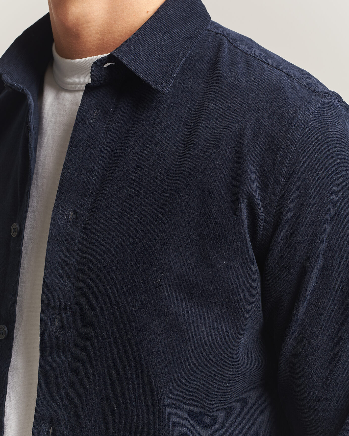 Mies | Kauluspaidat | NN07 | Asher Baby Cord Shirt Navy Blue