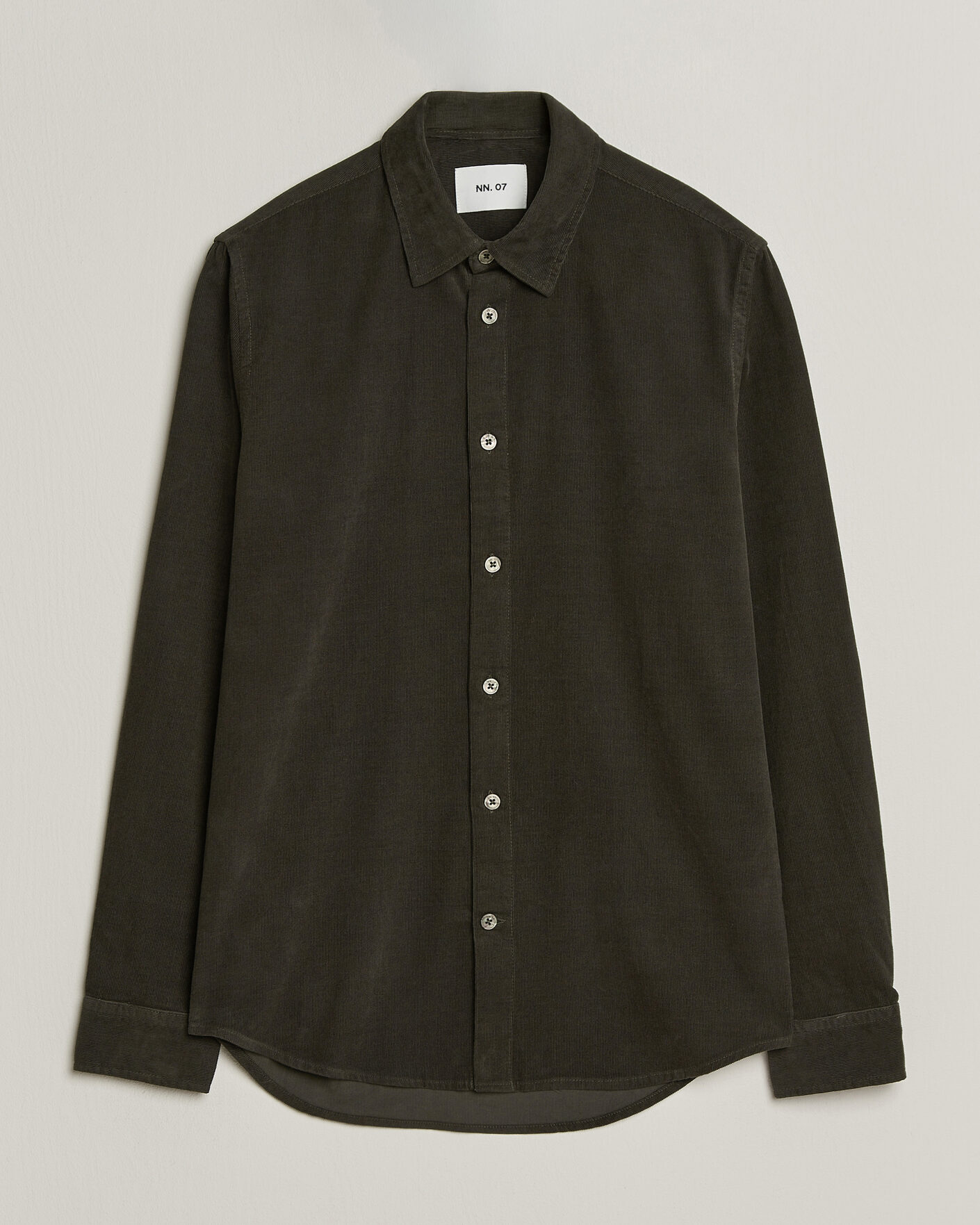 Mies | Kauluspaidat | NN07 | Asher Baby Cord Shirt Capers Green