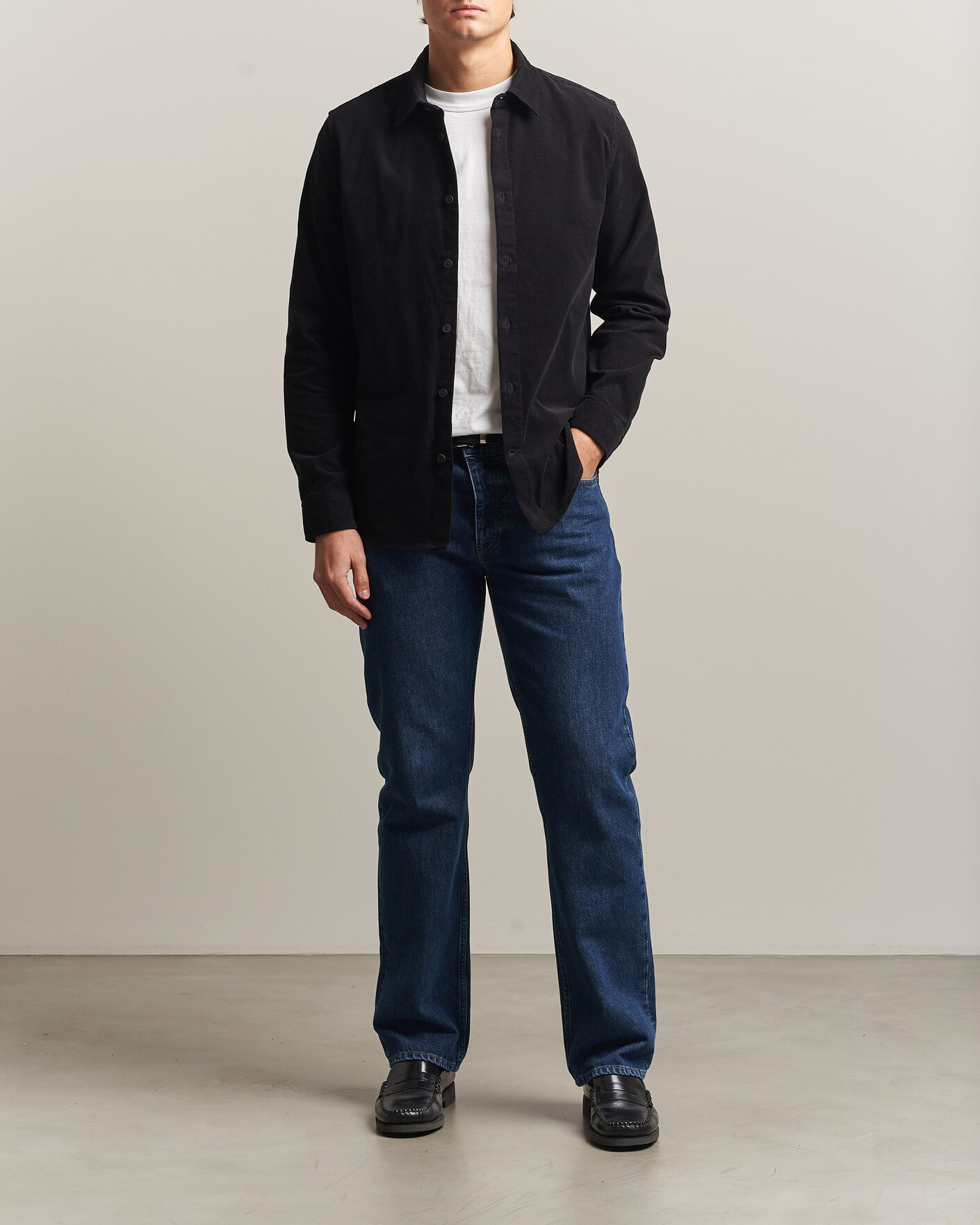 Mies | Kauluspaidat | NN07 | Asher Baby Cord Shirt Black
