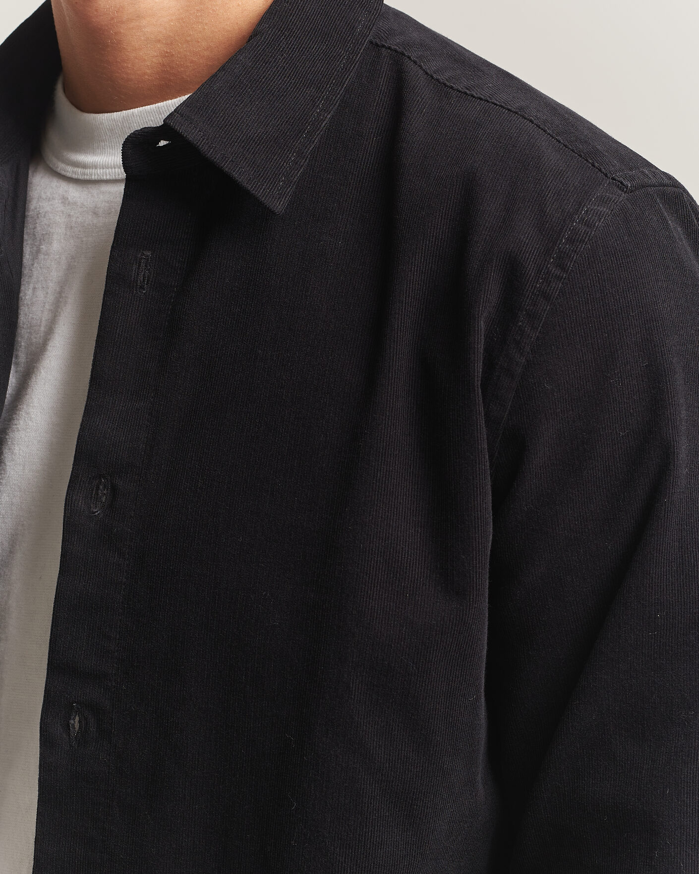 Mies | Kauluspaidat | NN07 | Asher Baby Cord Shirt Black