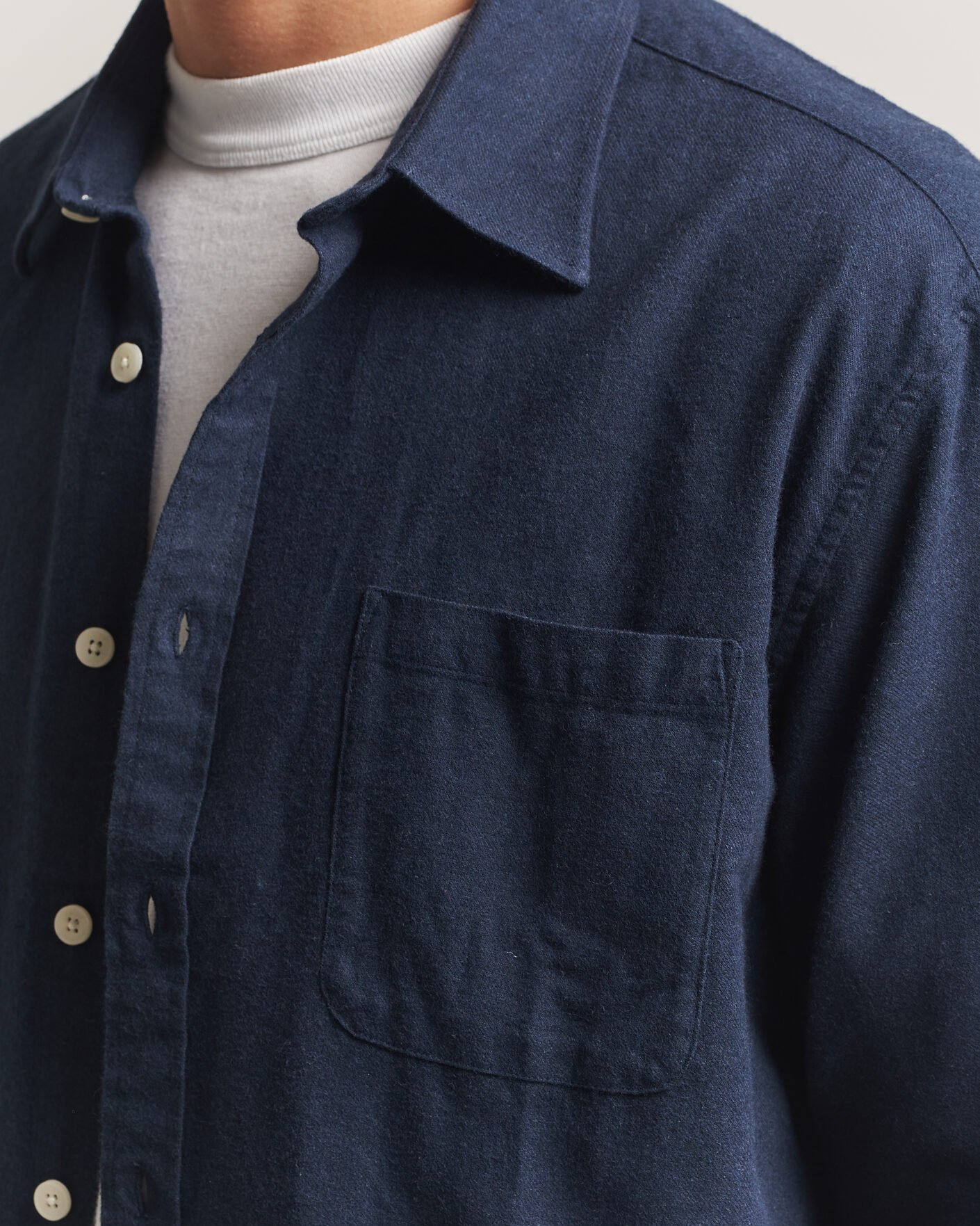 Mies | Kauluspaidat | NN07 | Dino Brushed Flannel Shirt Navy Blue