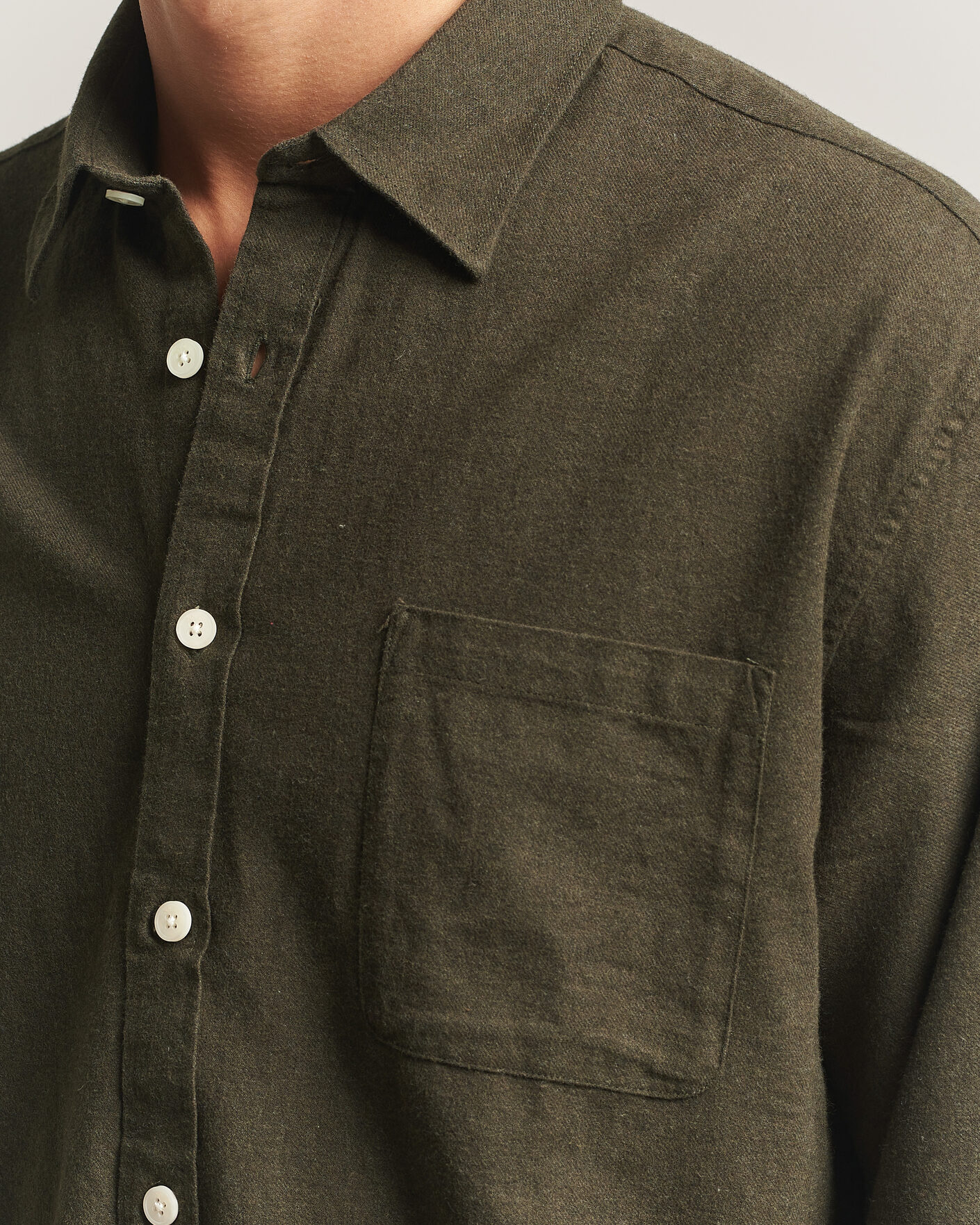 Mies | Kauluspaidat | NN07 | Dino Brushed Flannel Shirt Dark Army
