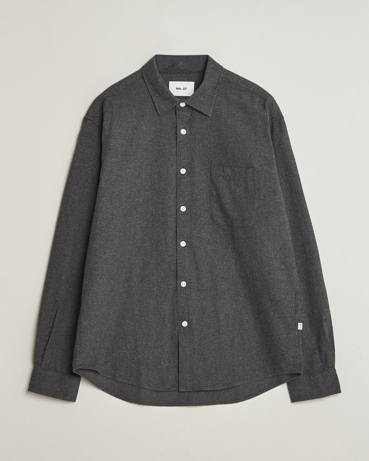 Mies | Kauluspaidat | NN07 | Dino Brushed Flannel Shirt Dark Grey