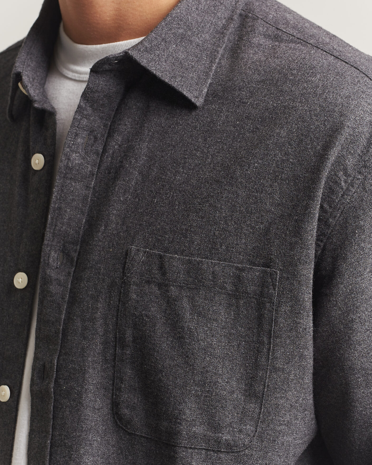 Mies | Kauluspaidat | NN07 | Dino Brushed Flannel Shirt Dark Grey