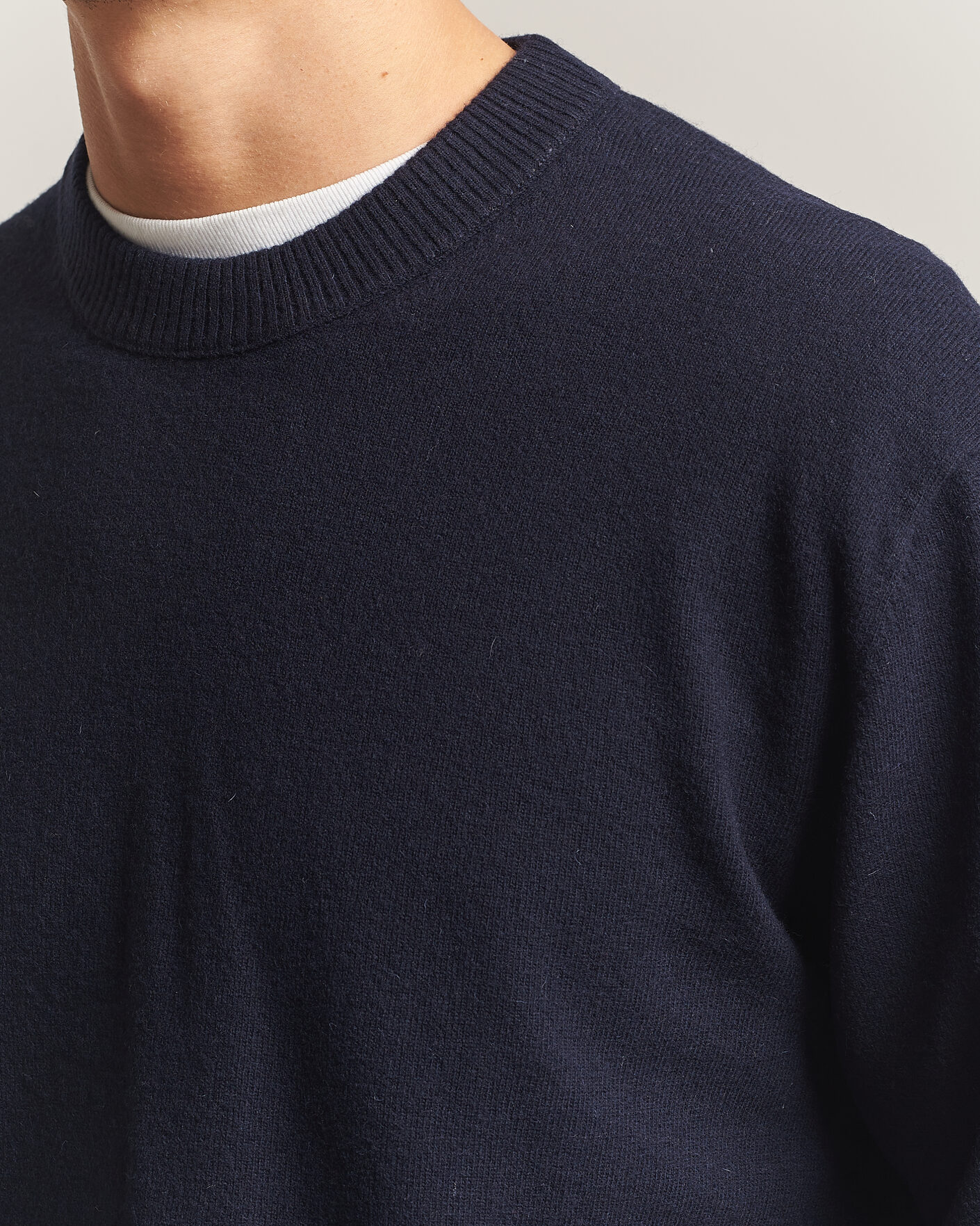 Mies | Puserot | NN07 | Raz Lambswool Knitted Sweater Deep Navy