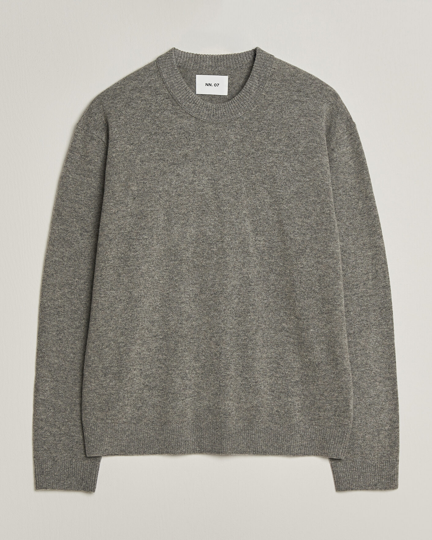 Mies | Puserot | NN07 | Raz Lambswool Knitted Sweater Grey Melange