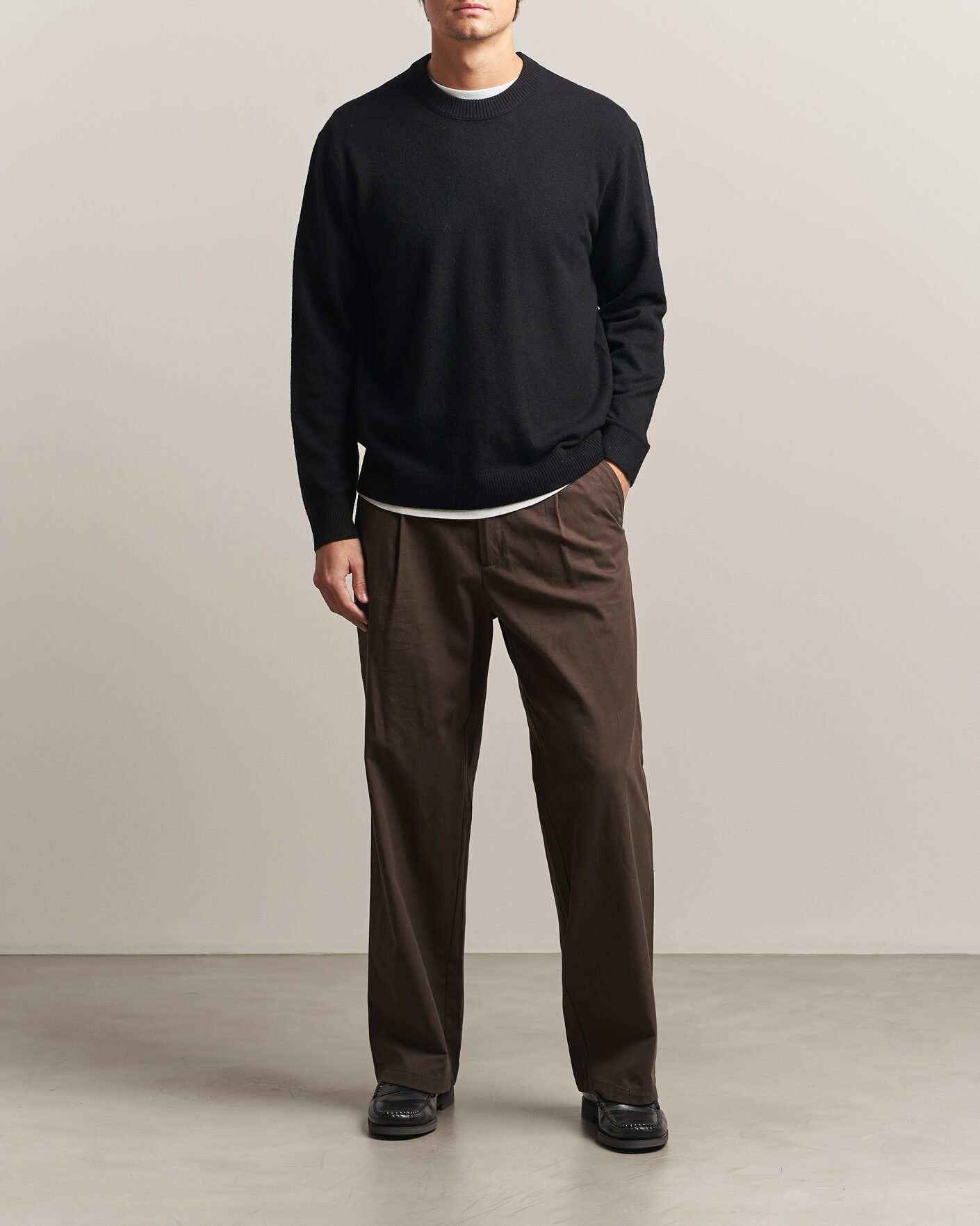 Mies | Puserot | NN07 | Raz Lambswool Knitted Sweater Black