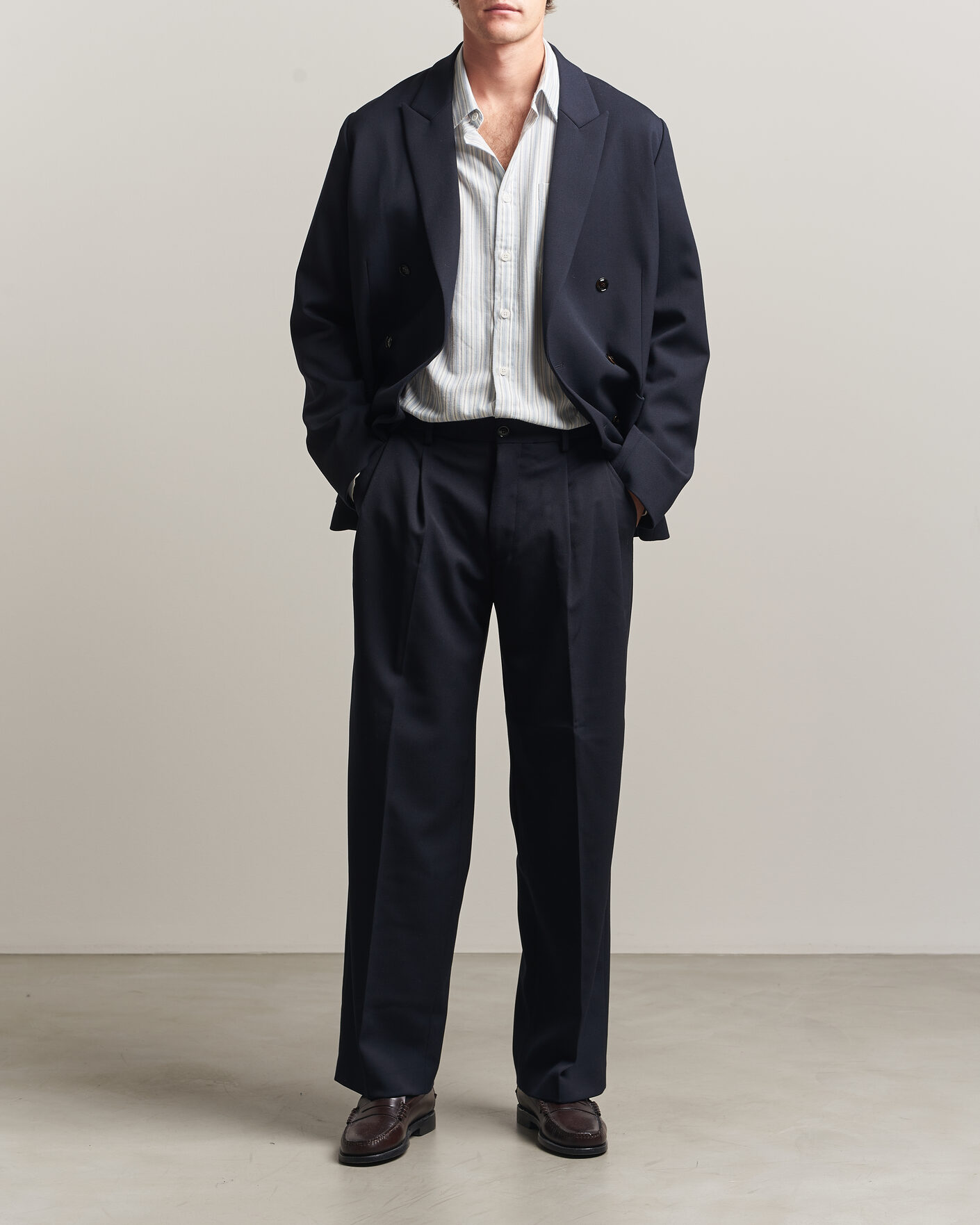 Mies | Housut | NN07 | Justin Wool Pleated Suit Trousers Deep Navy