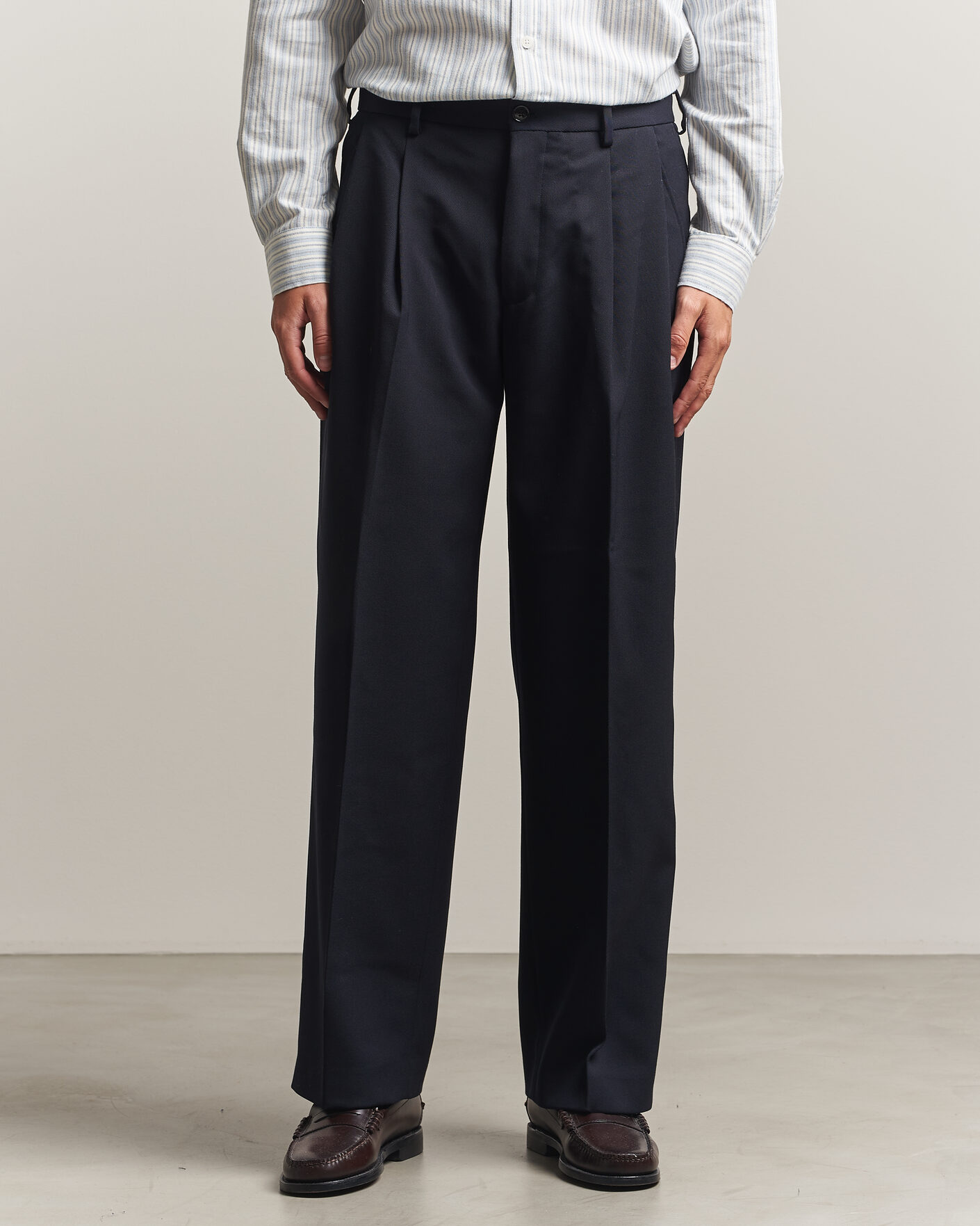 Mies | Housut | NN07 | Justin Wool Pleated Suit Trousers Deep Navy