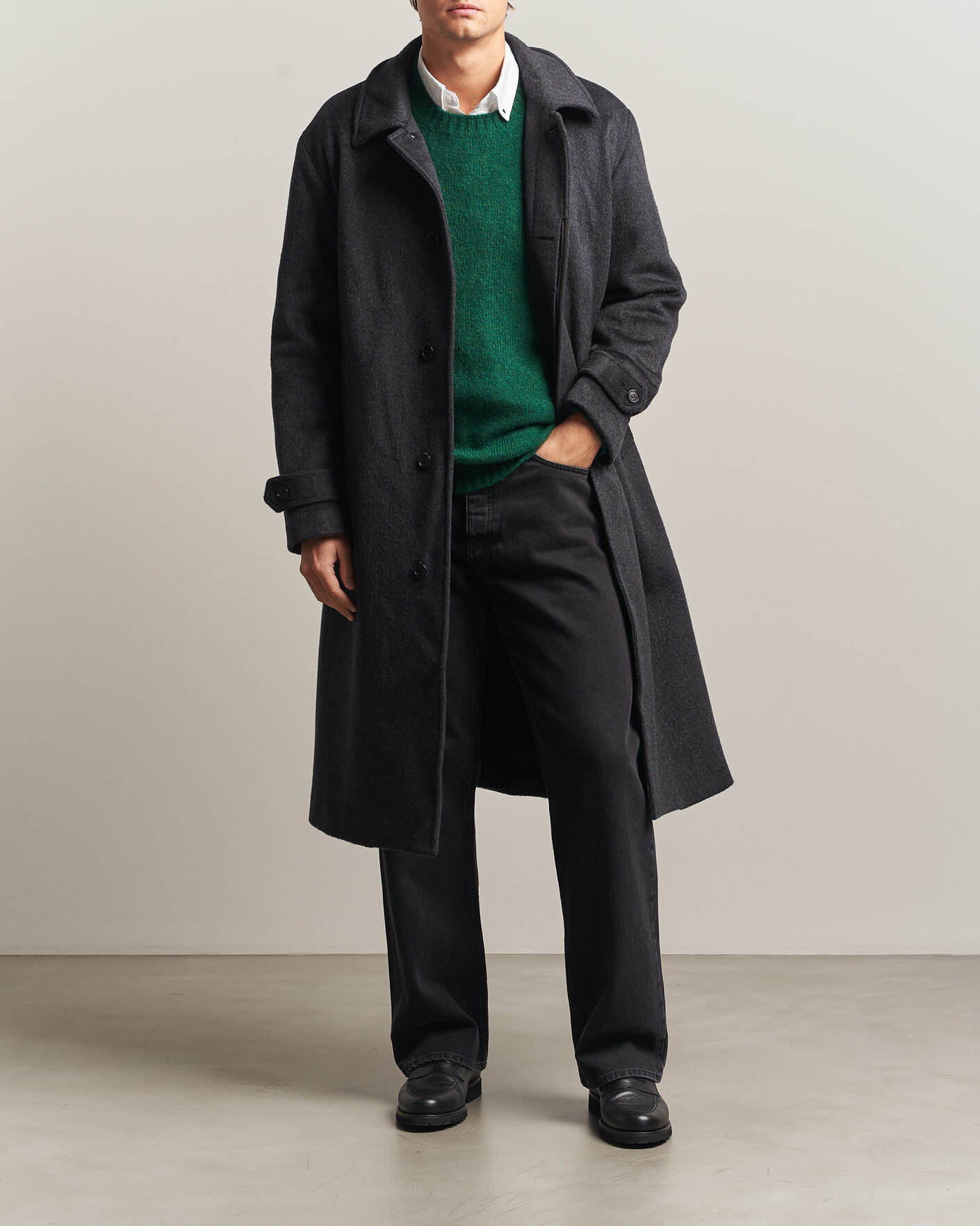 Mies | Takit | NN07 | Gibson Wool/Cashmere Coat Dark Grey