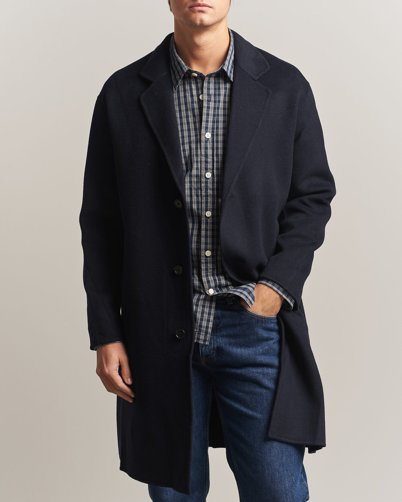Mies | Takit | NN07 | Kendrick Wool Coat Navy Blue