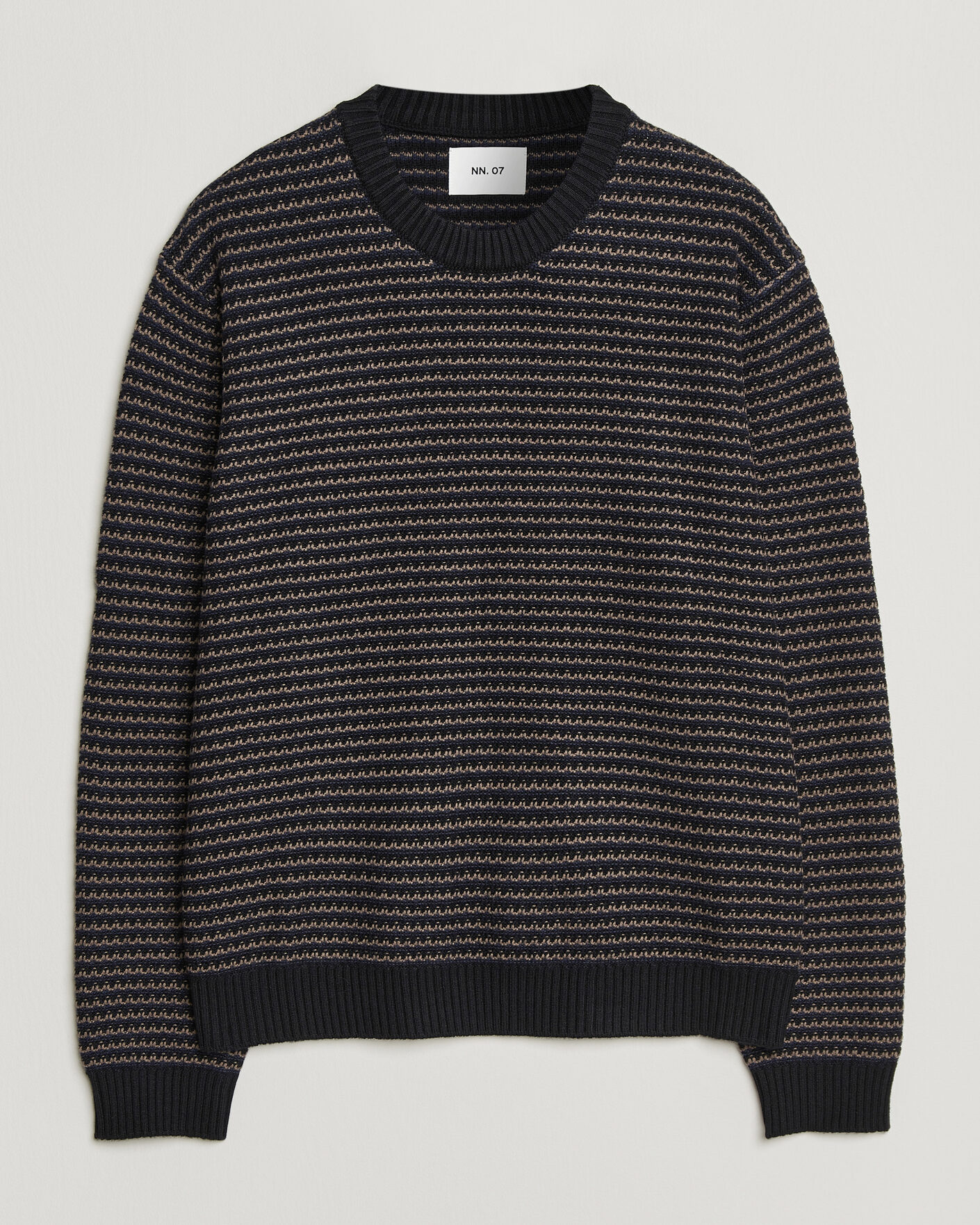 Mies | Puserot | NN07 | Russell Cotton/Wool Structured Sweater Navy Blue