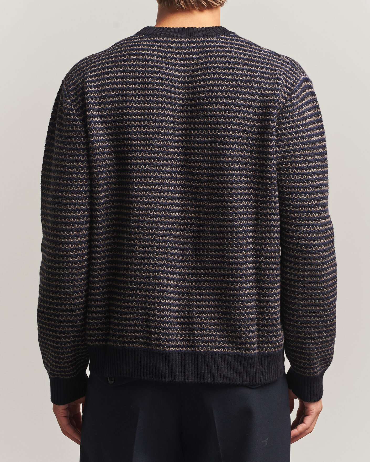 Mies | Puserot | NN07 | Russell Cotton/Wool Structured Sweater Navy Blue