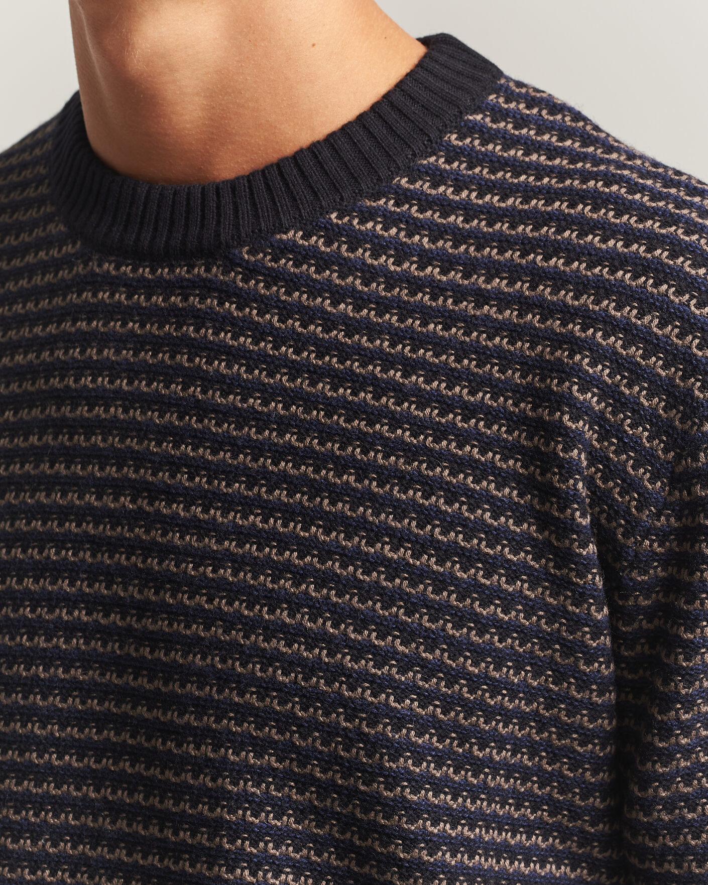 Mies | Puserot | NN07 | Russell Cotton/Wool Structured Sweater Navy Blue
