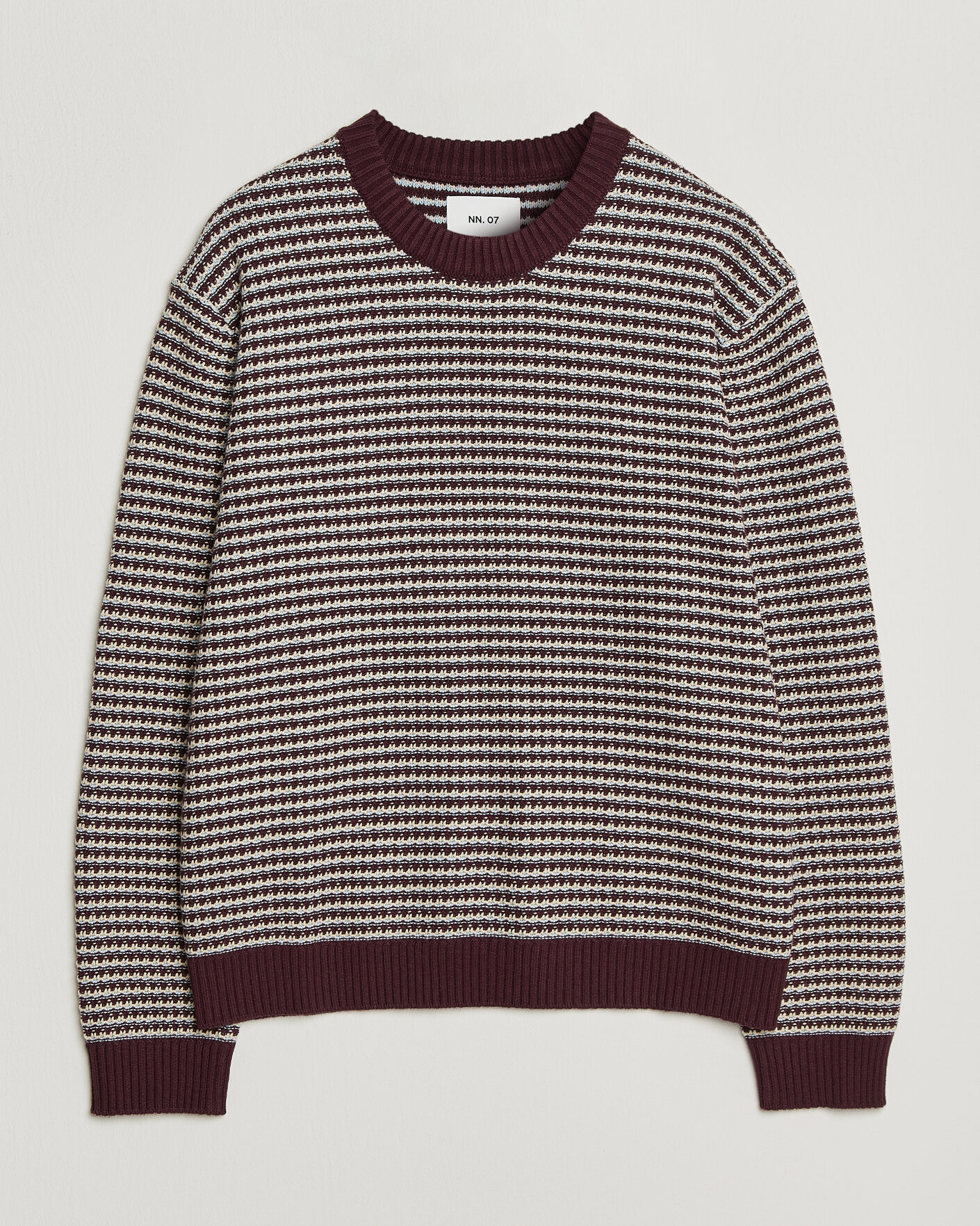 Mies | Puserot | NN07 | Russell Cotton/Wool Structured Sweater Winetasting