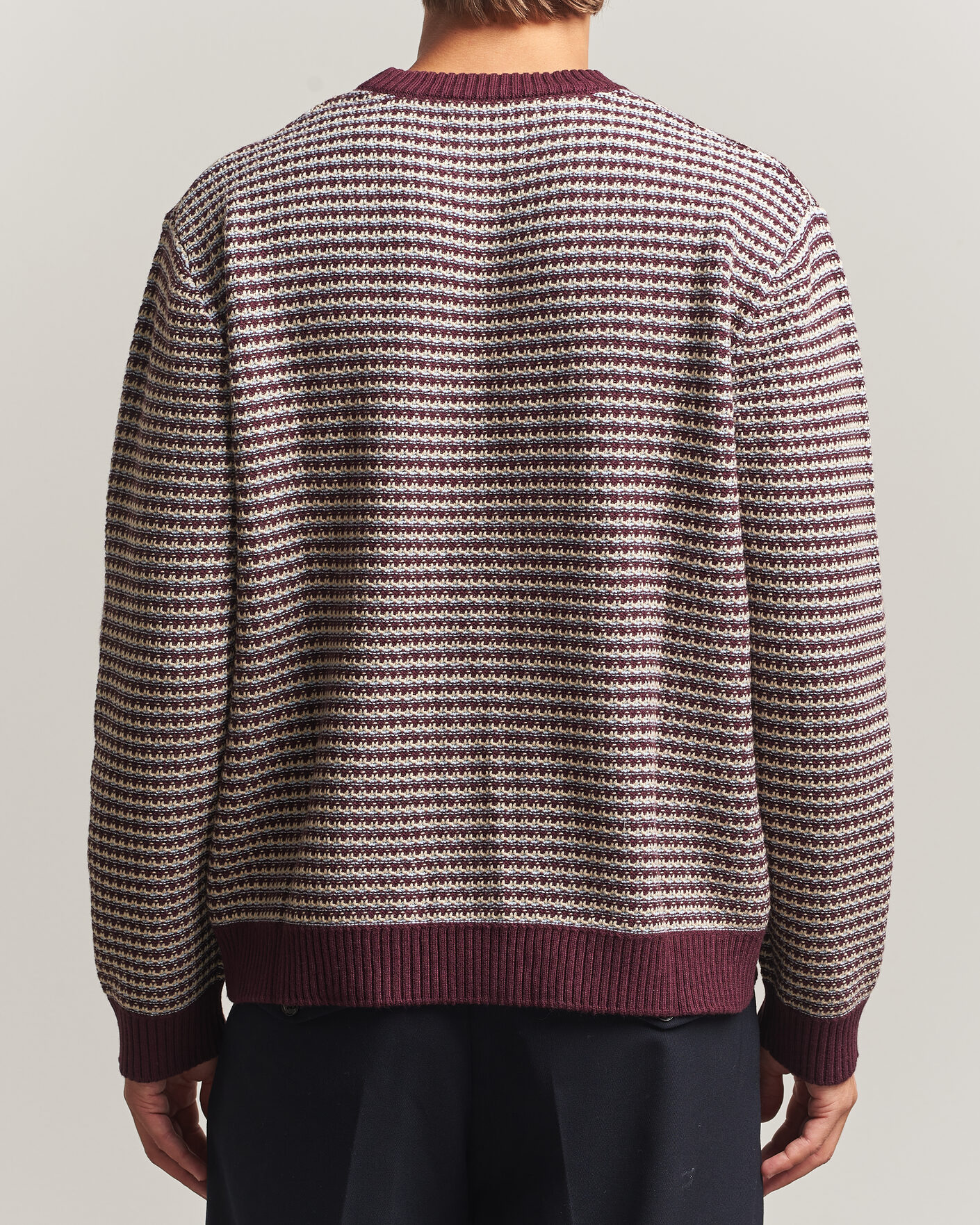 Mies | Puserot | NN07 | Russell Cotton/Wool Structured Sweater Winetasting