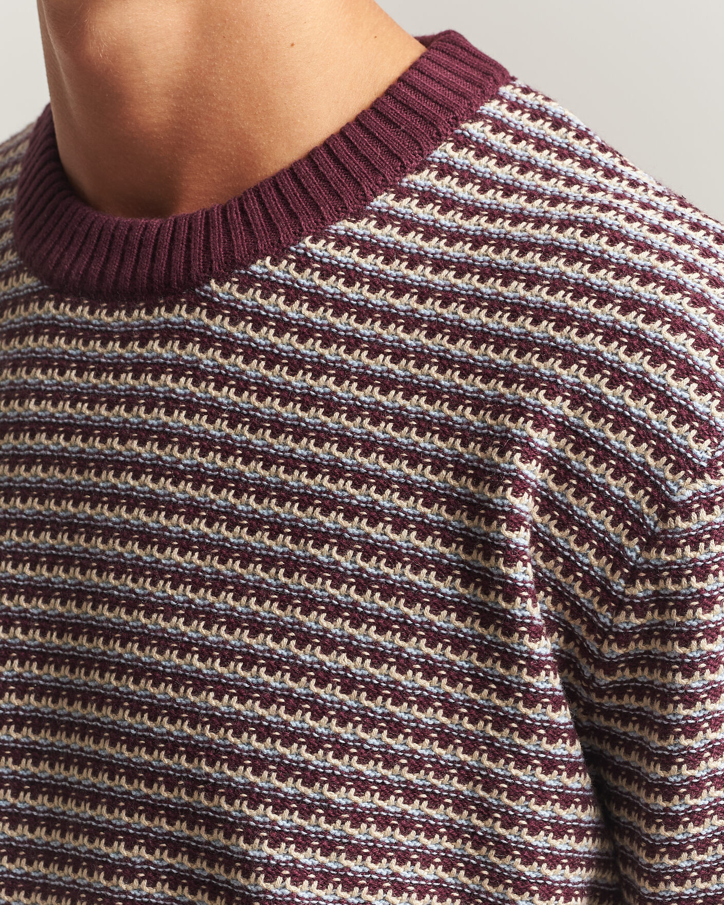 Mies | Puserot | NN07 | Russell Cotton/Wool Structured Sweater Winetasting