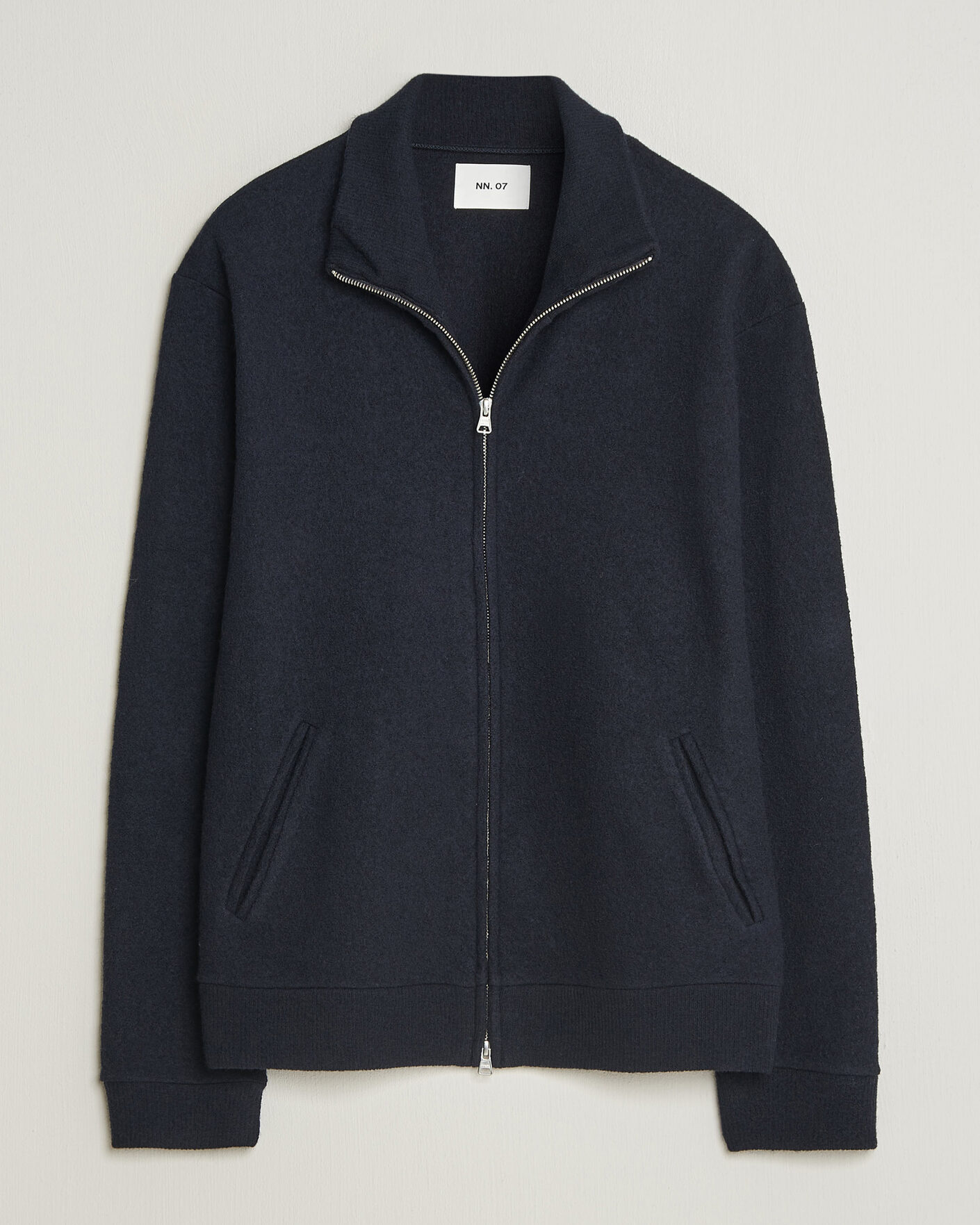 Mies | Puserot | NN07 | Soft Boiled Wool Full Zip Navy Blue