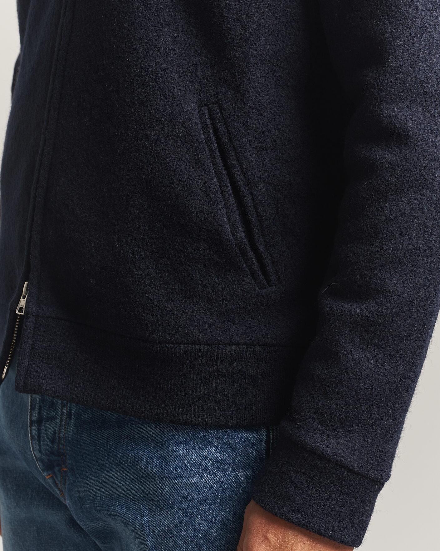Mies | Puserot | NN07 | Soft Boiled Wool Full Zip Navy Blue