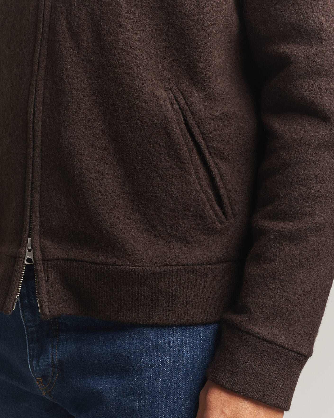 Mies | Puserot | NN07 | Soft Boiled Wool Full Zip Deep Truffle