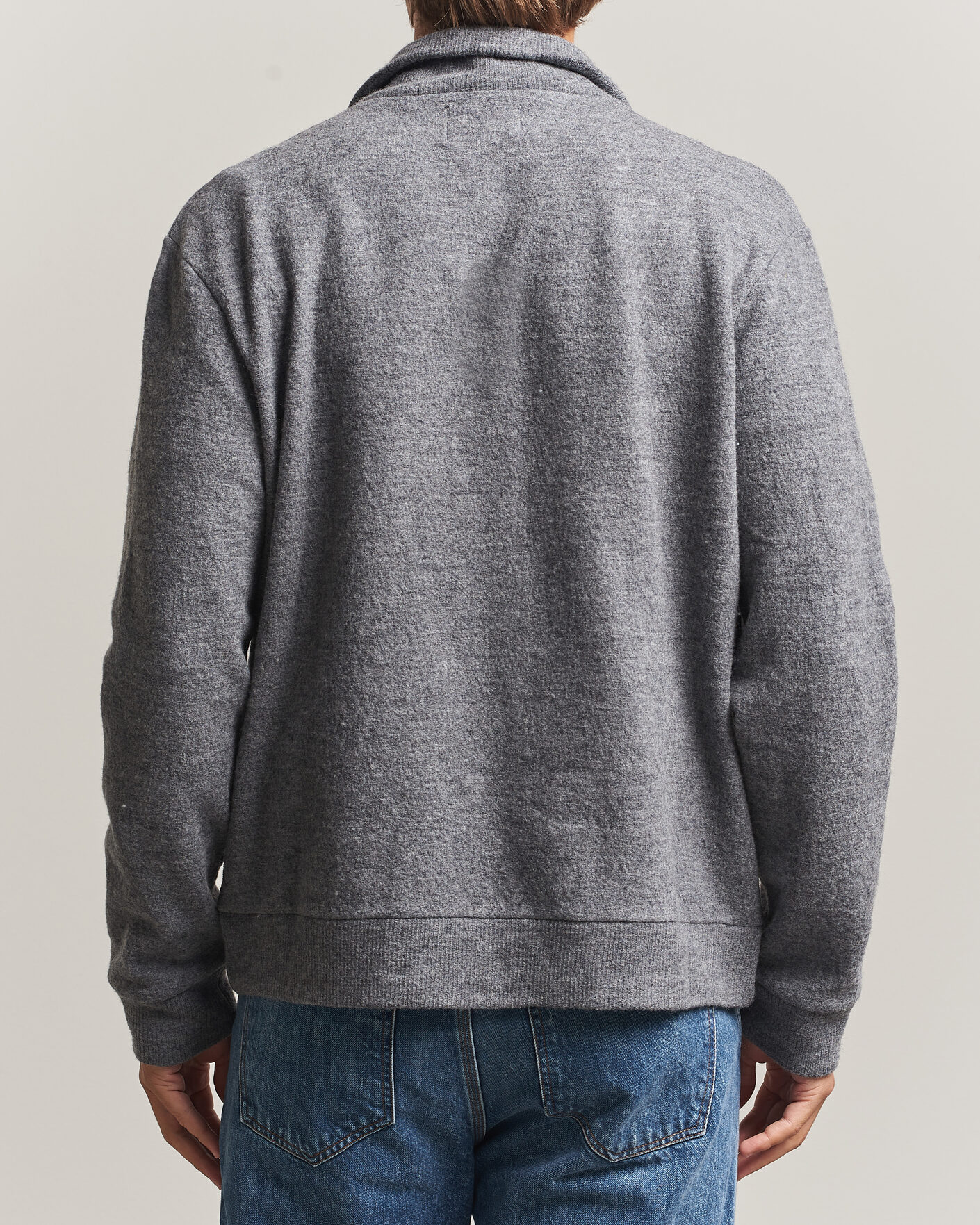 Mies | Puserot | NN07 | Soft Boiled Wool Full Zip Dark Grey Melange