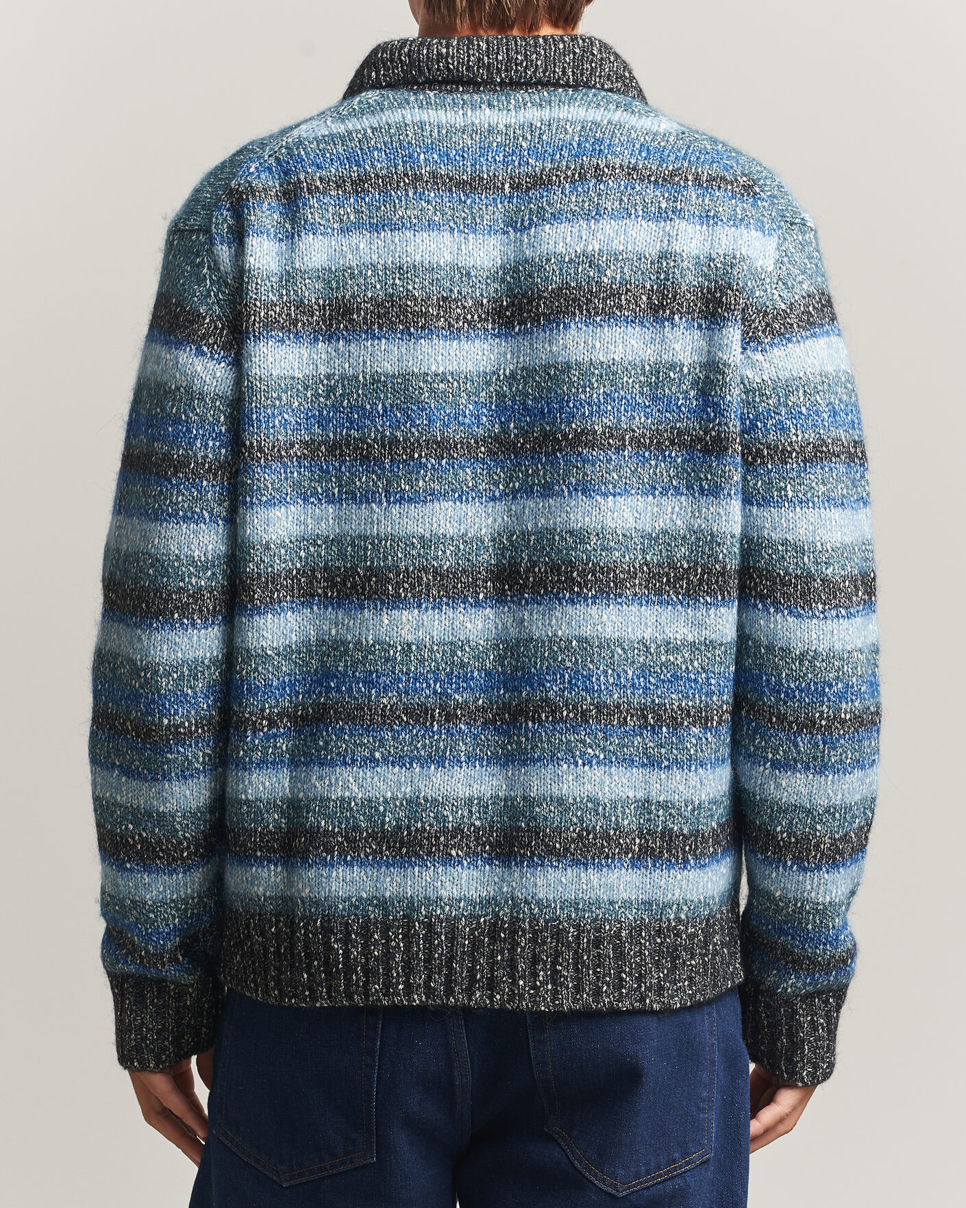 Mies | Puserot | NN07 | Erling Striped Knitted Polo Navy Multi