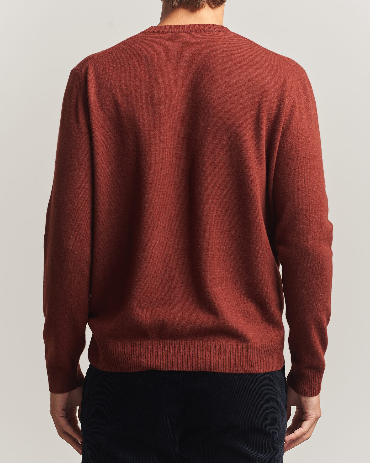 Mies | Puserot | Oscar Jacobson | Valter Wool/Cashmere Round Neck Orange Rust