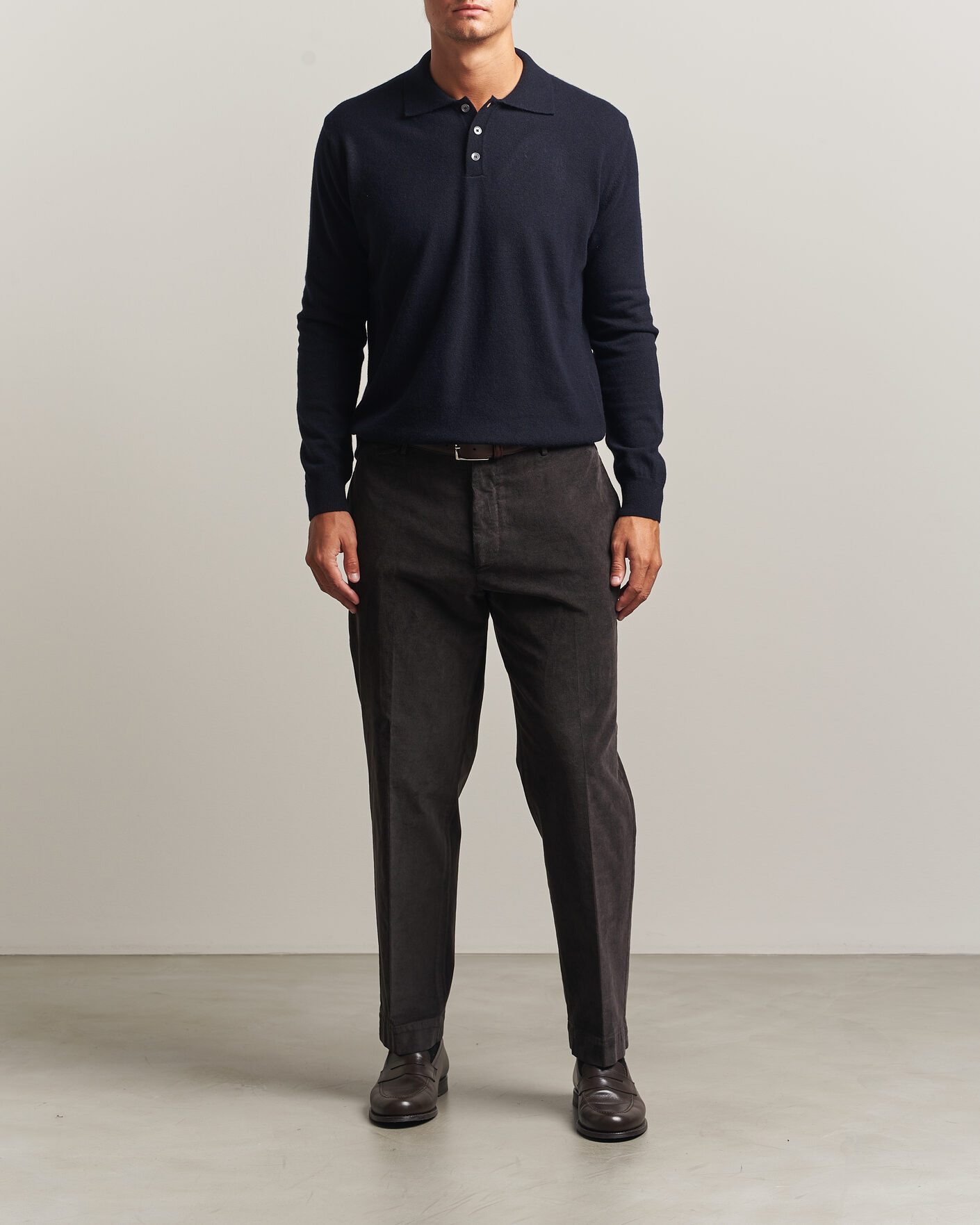 Mies | Puserot | Oscar Jacobson | Pepe Wool/Cashmere Polo Navy