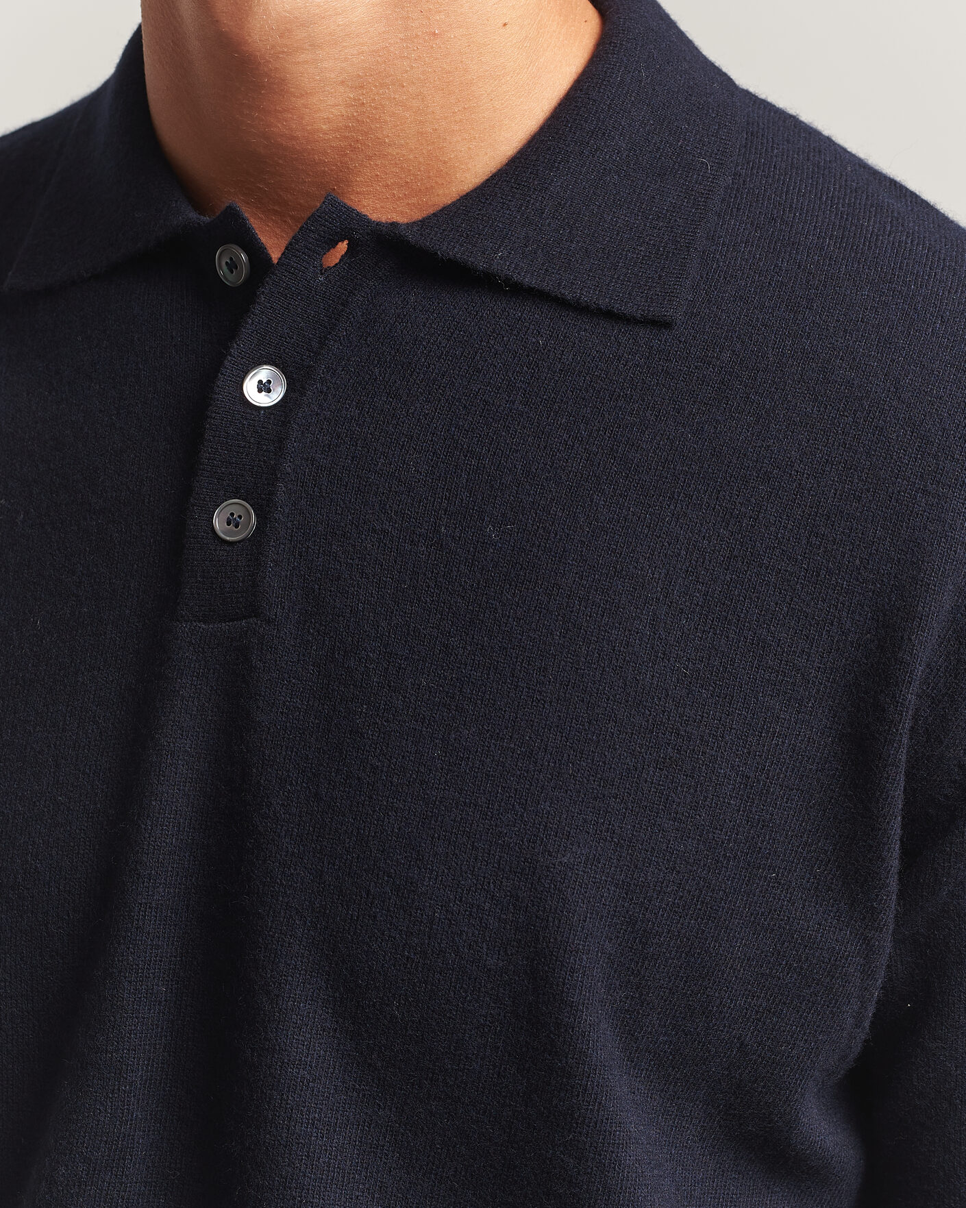 Mies | Puserot | Oscar Jacobson | Pepe Wool/Cashmere Polo Navy