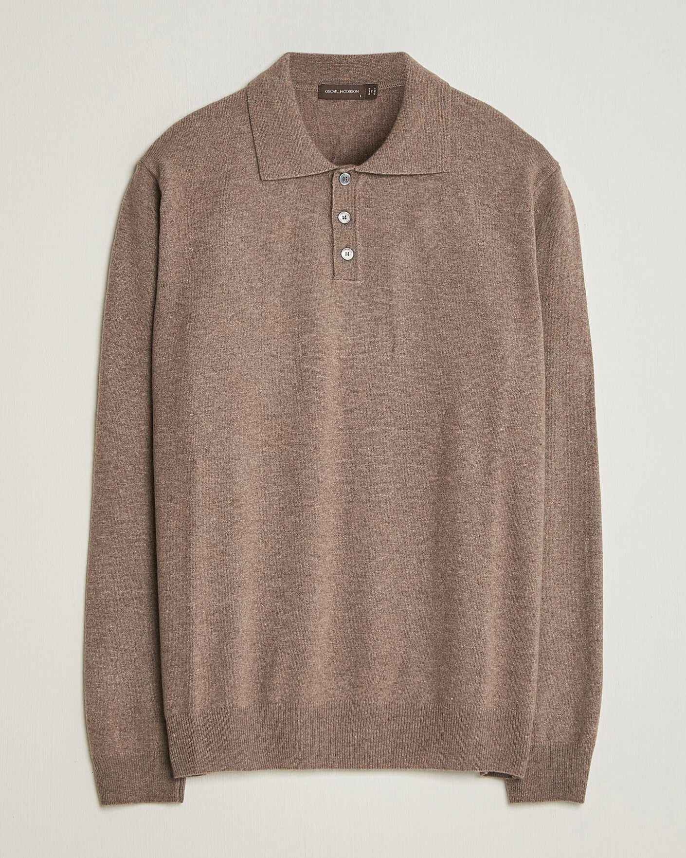 Mies | Puserot | Oscar Jacobson | Pepe Wool/Cashmere Polo Light Brown