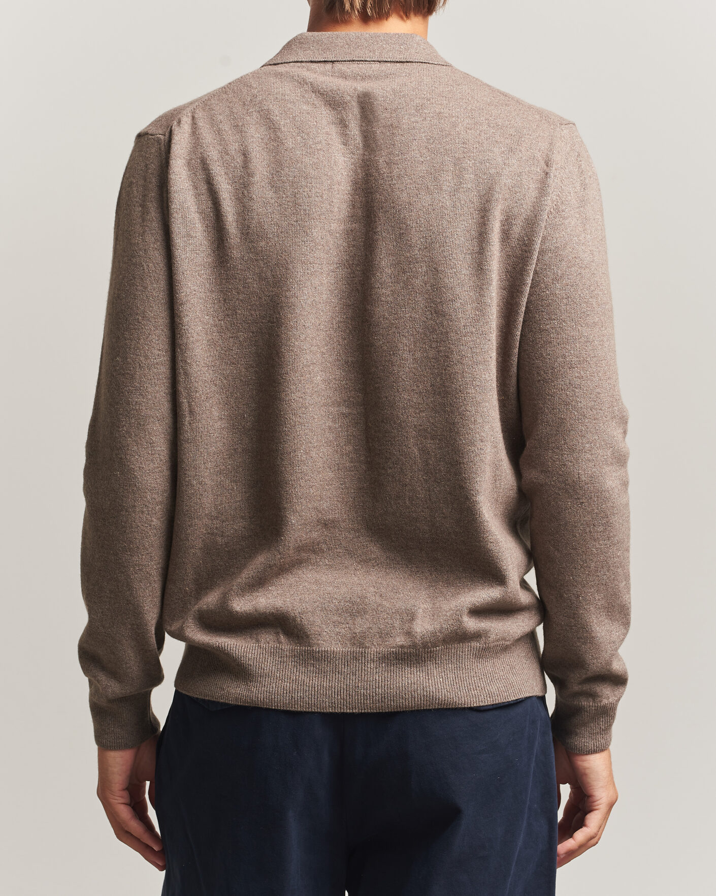 Mies | Puserot | Oscar Jacobson | Pepe Wool/Cashmere Polo Light Brown