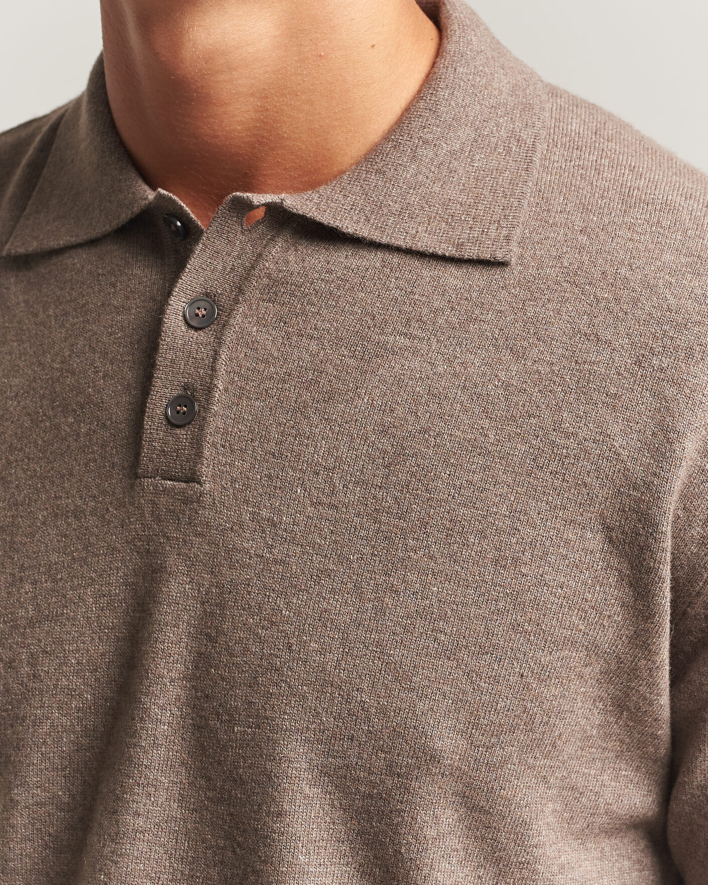 Mies | Puserot | Oscar Jacobson | Pepe Wool/Cashmere Polo Light Brown