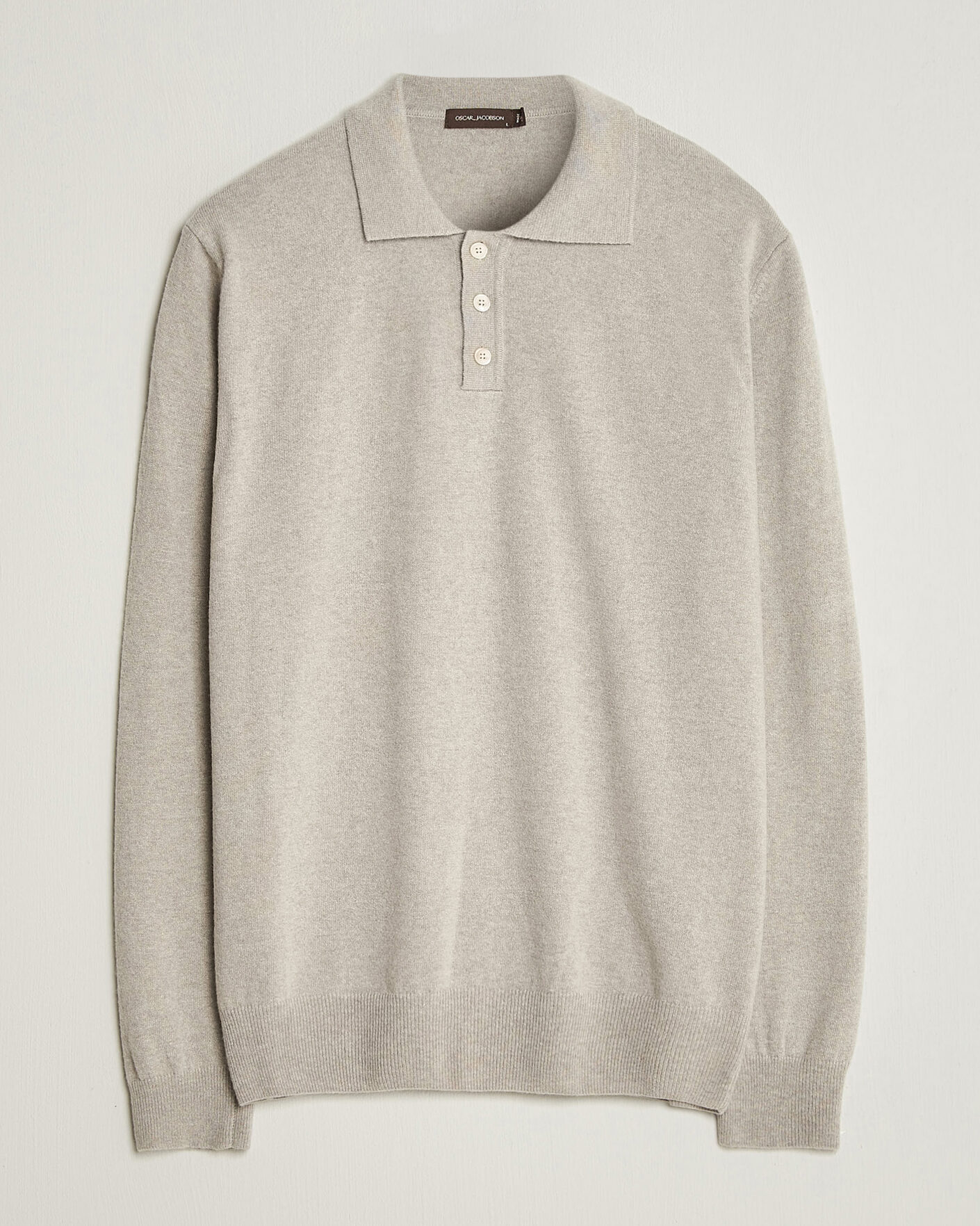 Mies | Puserot | Oscar Jacobson | Pepe Wool/Cashmere Polo Light Beige